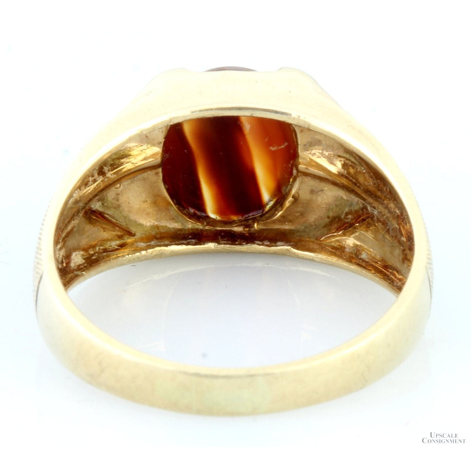 Premier Designs 10K Yellow Gold 2.11ct. Agate Cabochon Ring - Size 8.25" - Thumbnail 5