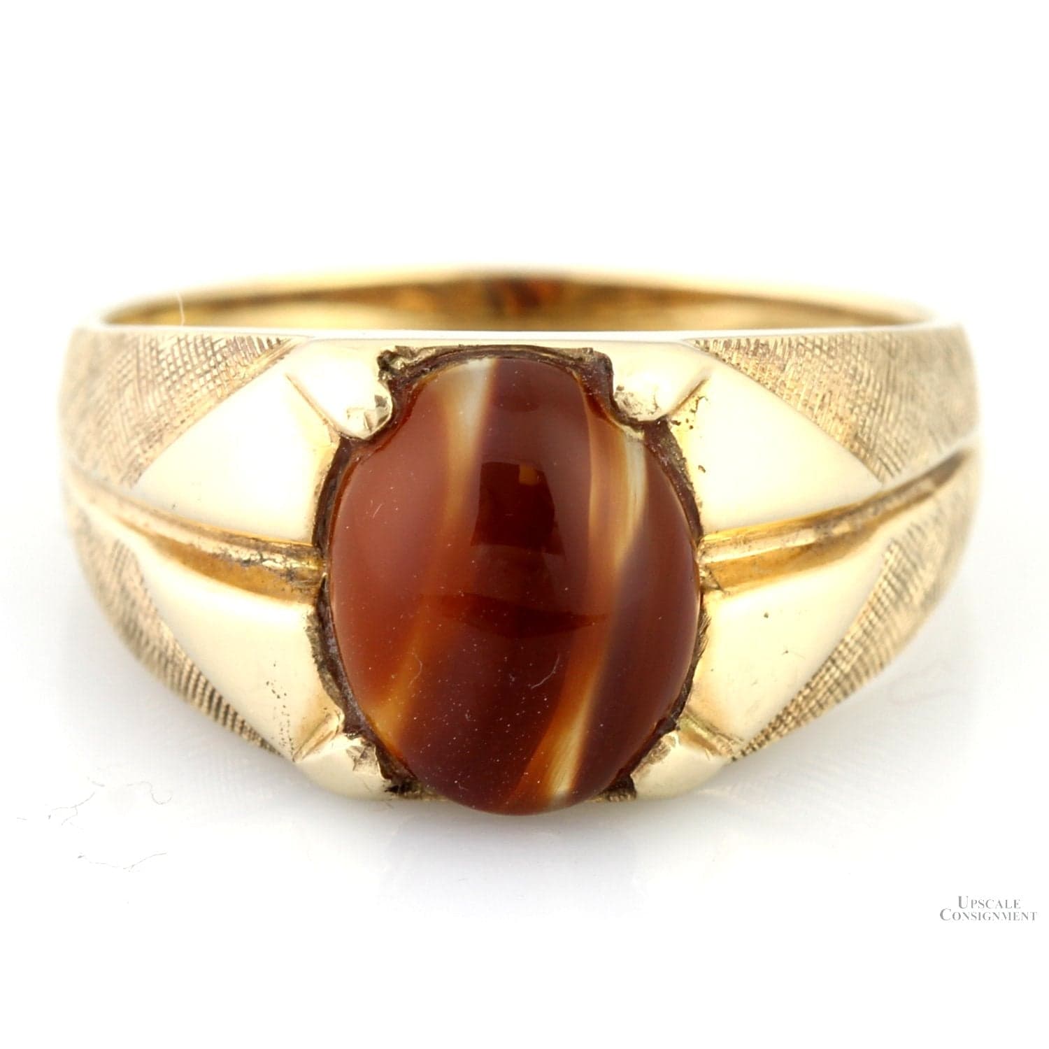 Premier Designs 10K Yellow Gold 2.11ct. Agate Cabochon Ring - Size 8.25" - Image 1