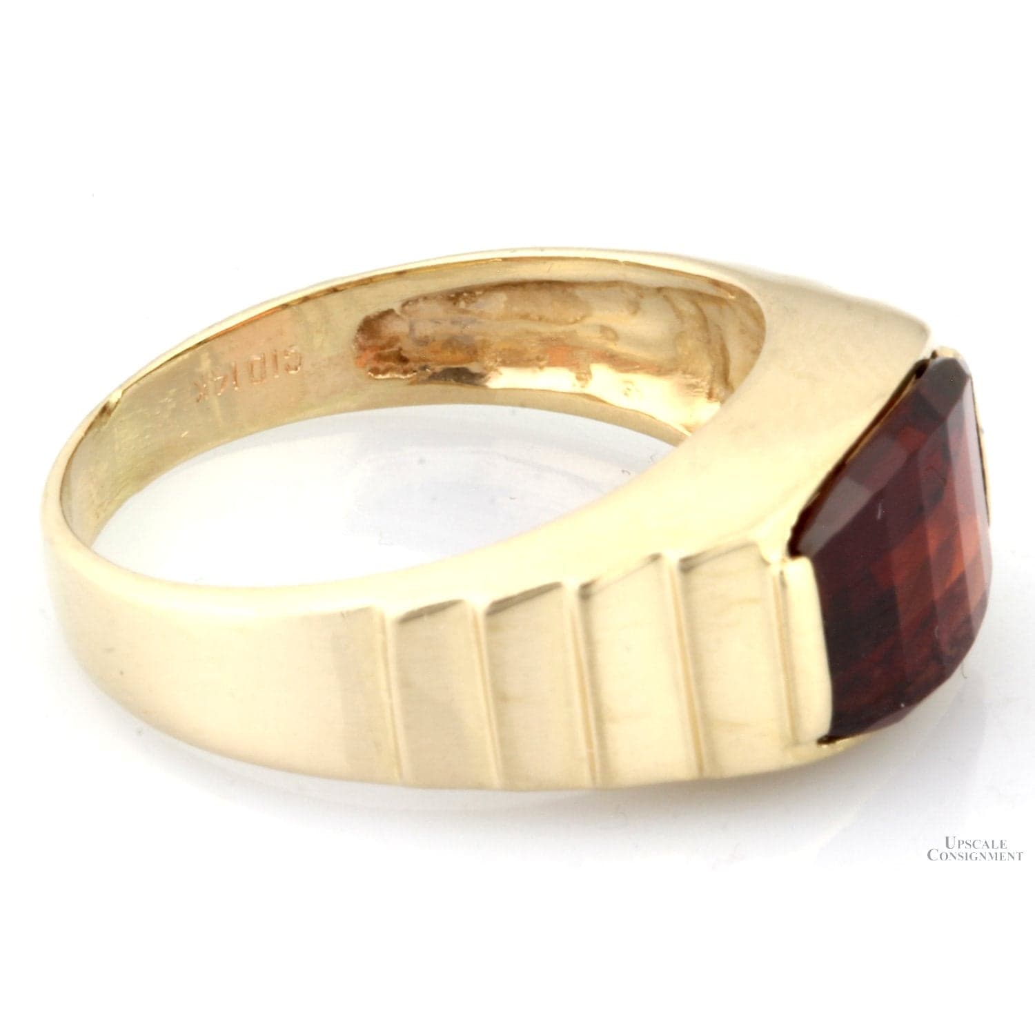 4.21ct Fantasy Cut Rhodolite Garnet 14K Yellow Gold Ring - Size 8.5 - Thumbnail 2