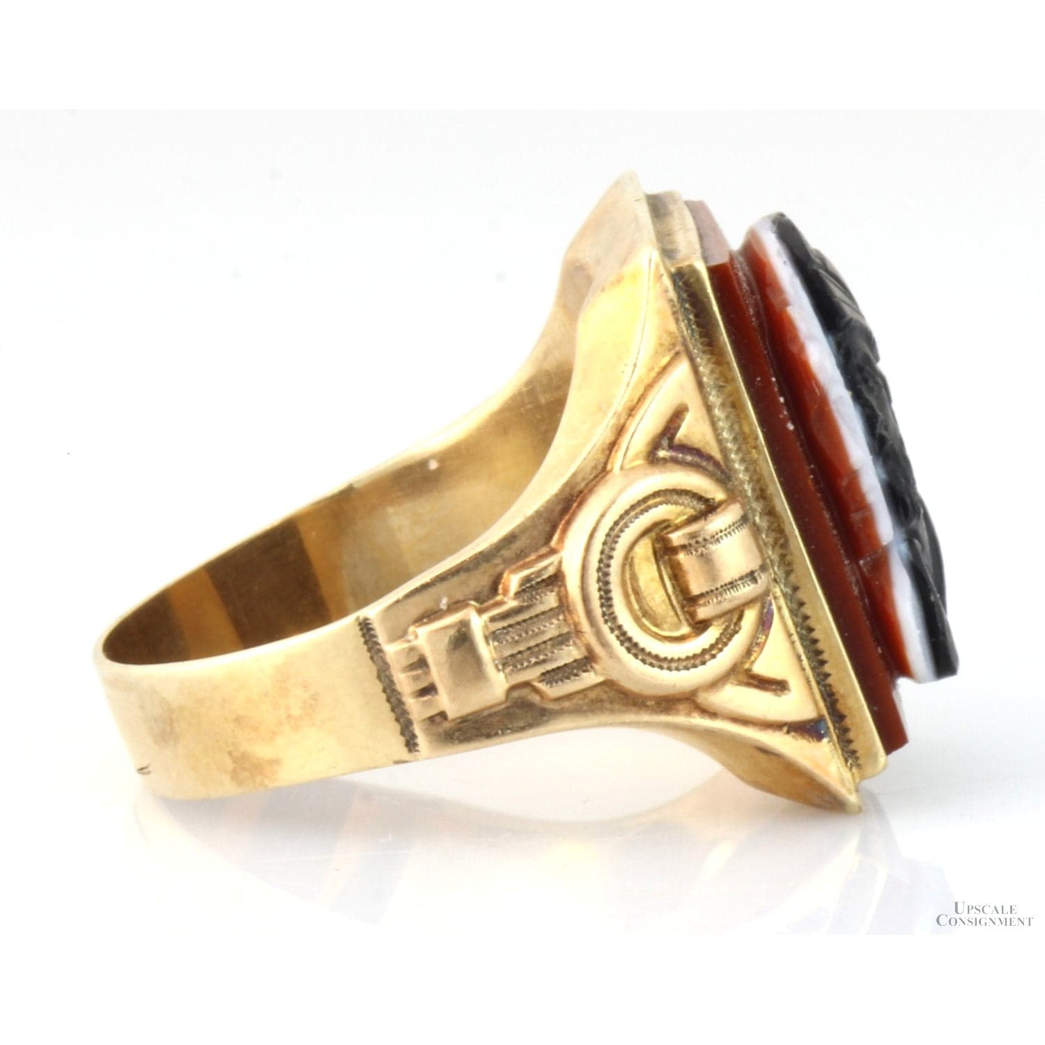 Sardonyx Helen & Paris of Troy Cameos 14K Rose Gold Ring - Size 7.75 - Thumbnail 4