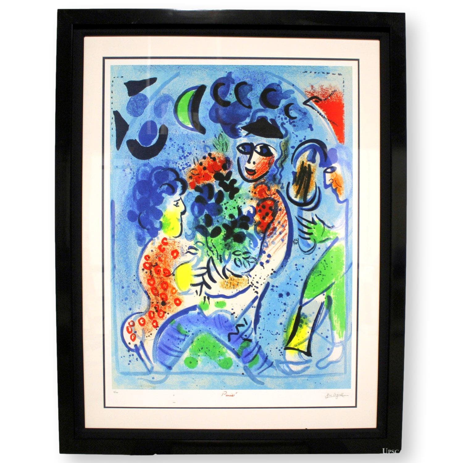 "Harlequin with Flowers" by Marc Chegall - Image 1