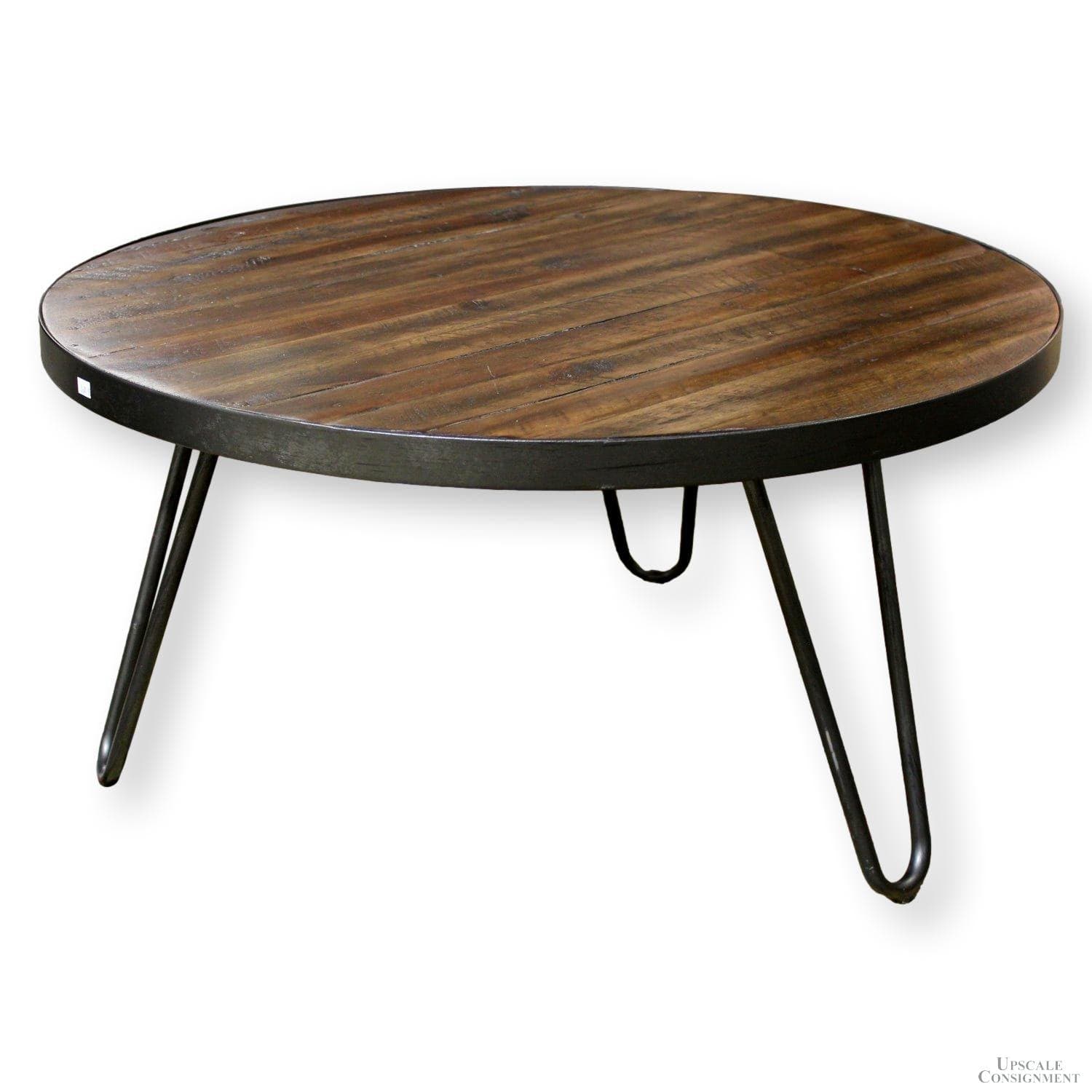 World Market Round Rustic Coffee Table - Dark Finish - Image 1