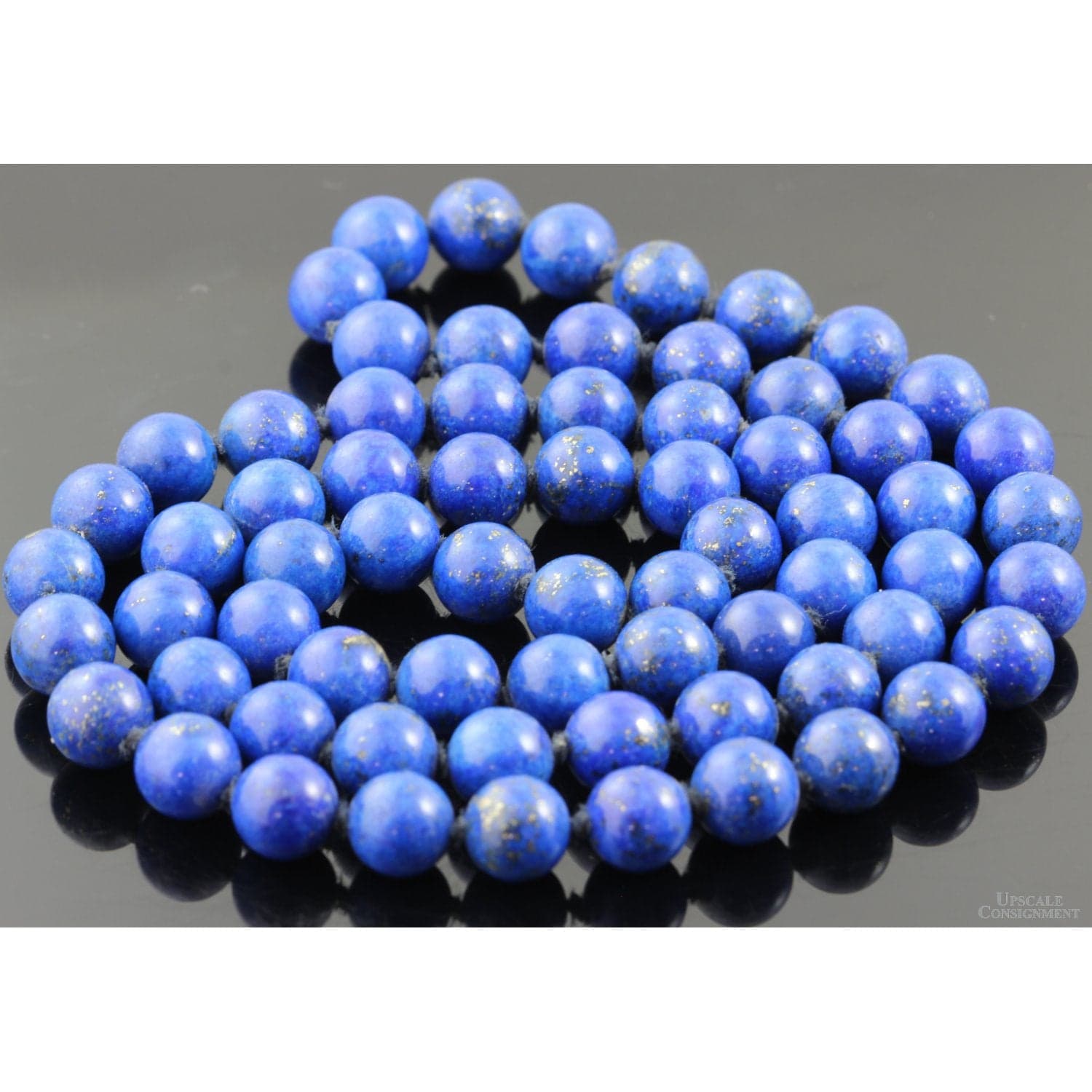 Vivid Blue 8.50mm Lapis Bead 24" Slip-On Necklace - 24 in - Thumbnail 2
