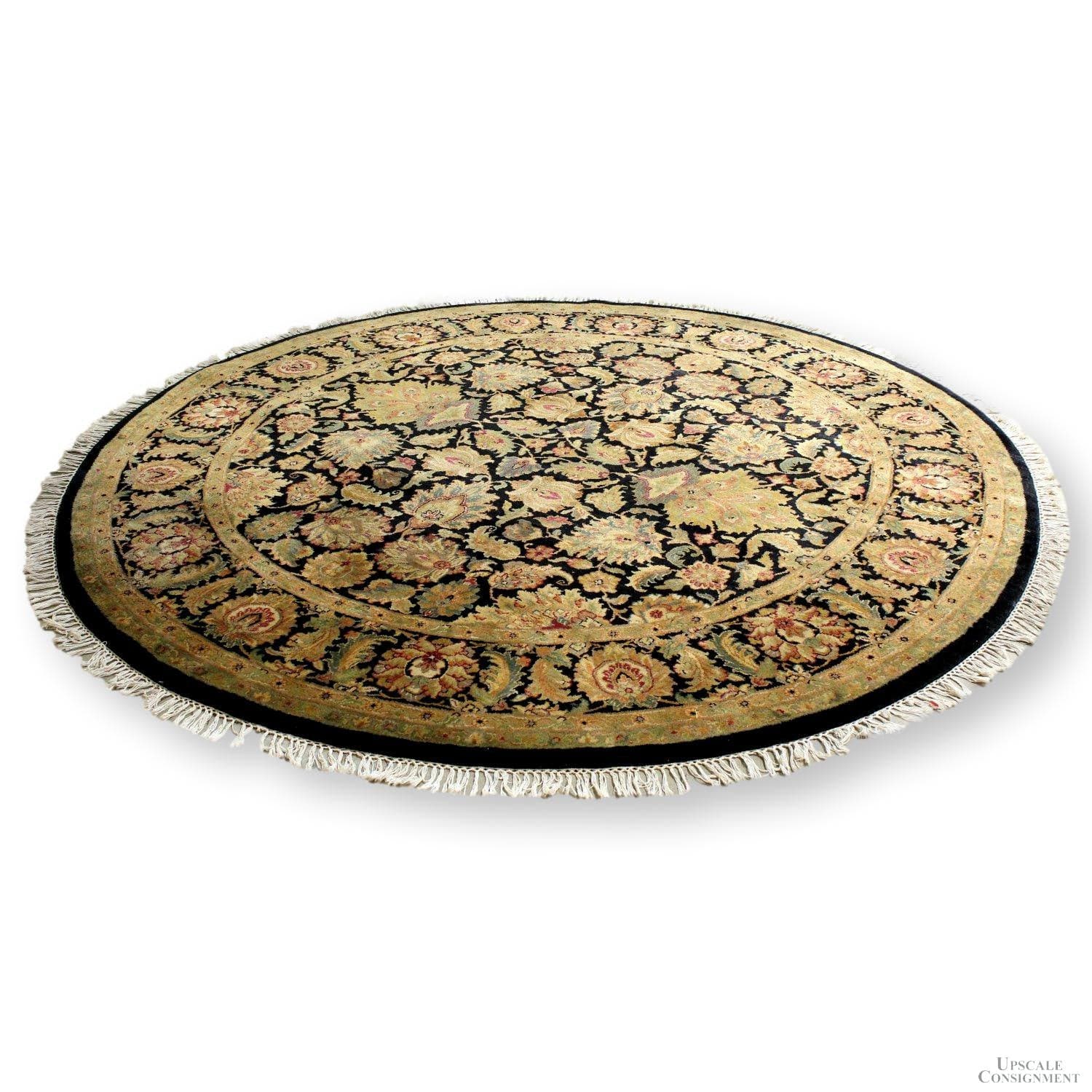 8' 3'' Round Wool Area Rug - Image 1