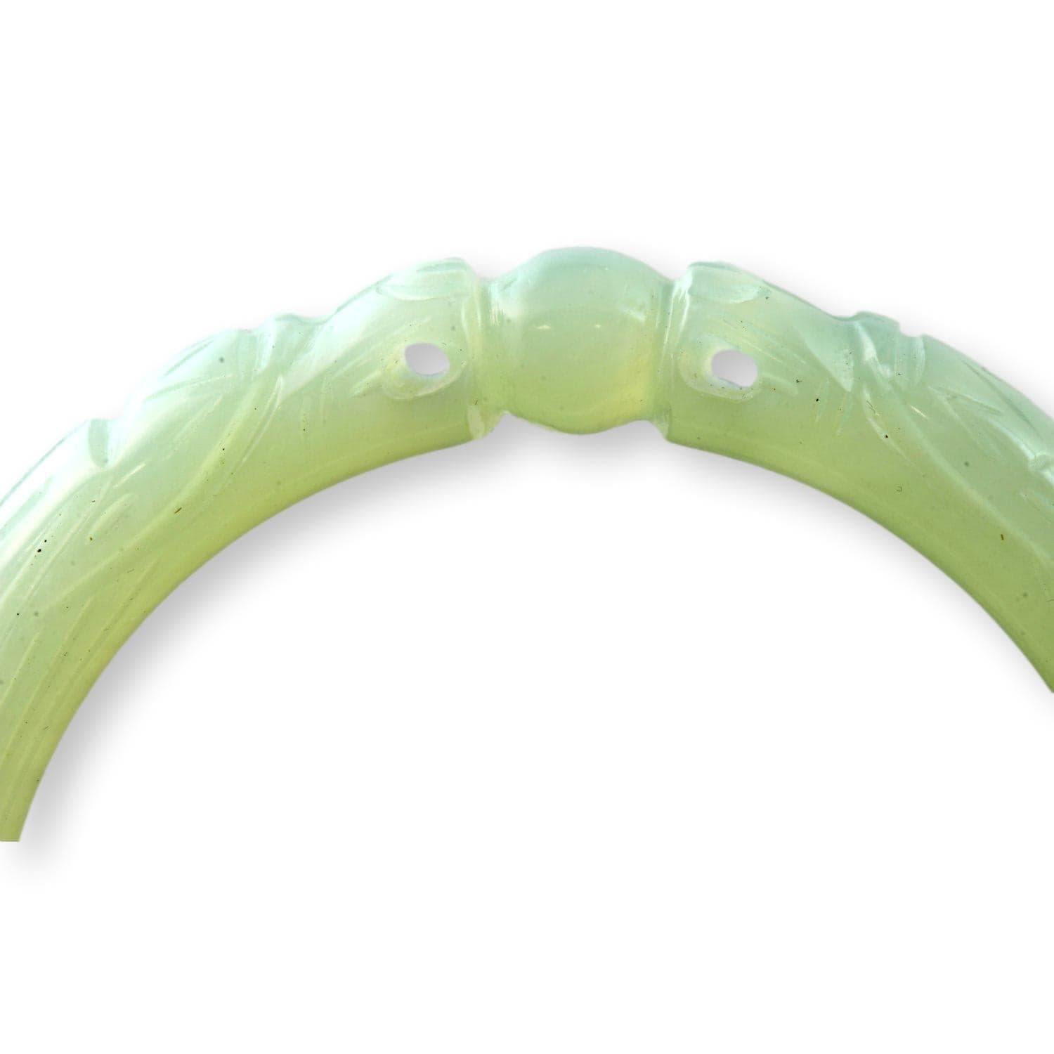 "Dragons Chasing the Pearl" Chalcedony Hololith Bangle - Size 8 - Thumbnail 3