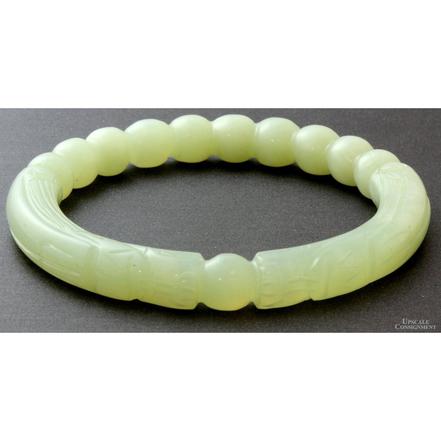 "Dragons Chasing the Pearl" Chalcedony Hololith Bangle - Size 8 - Thumbnail 6