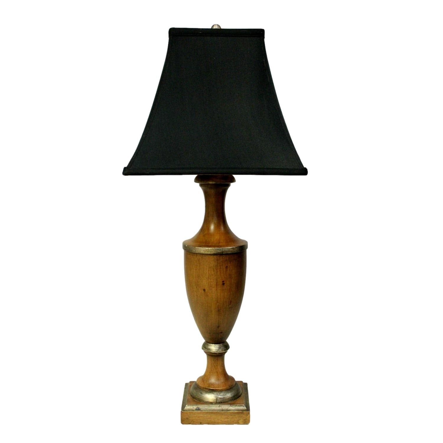 Aiden Gray Urn Table Lamp w/ Black Shade - Image 1