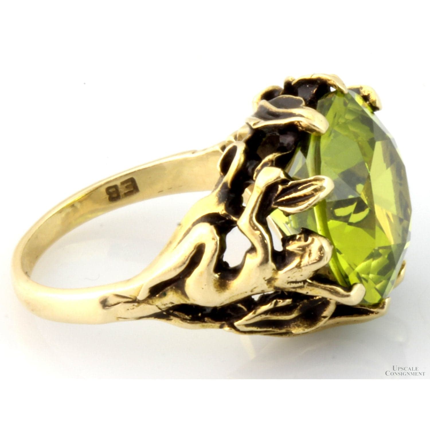 Mid-20th-Century Artisan-Made Figural Ring in 14K Yellow Gold - Size 6.25 - Thumbnail 3