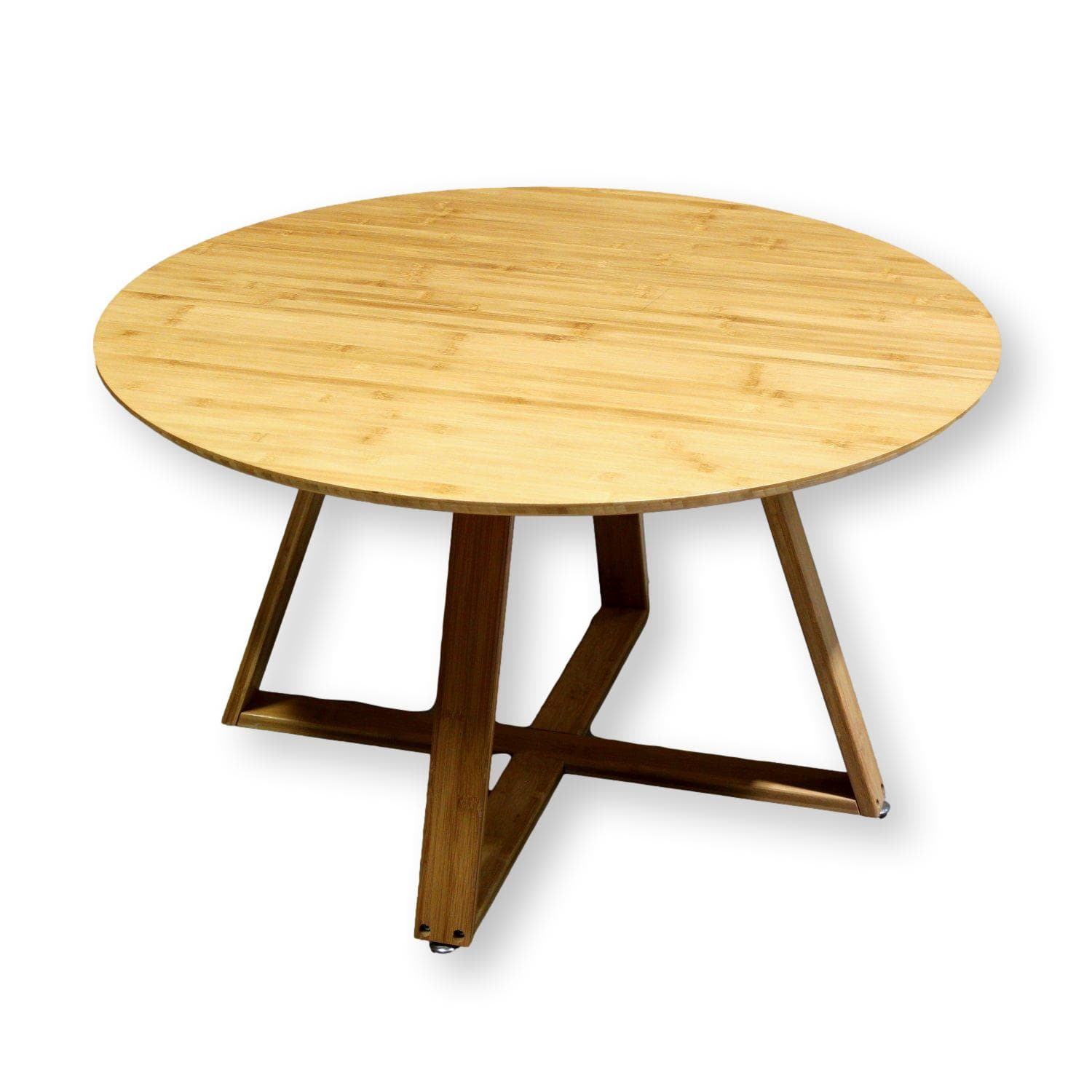 Round Bamboo Coffee Table - Light finish - Image 1