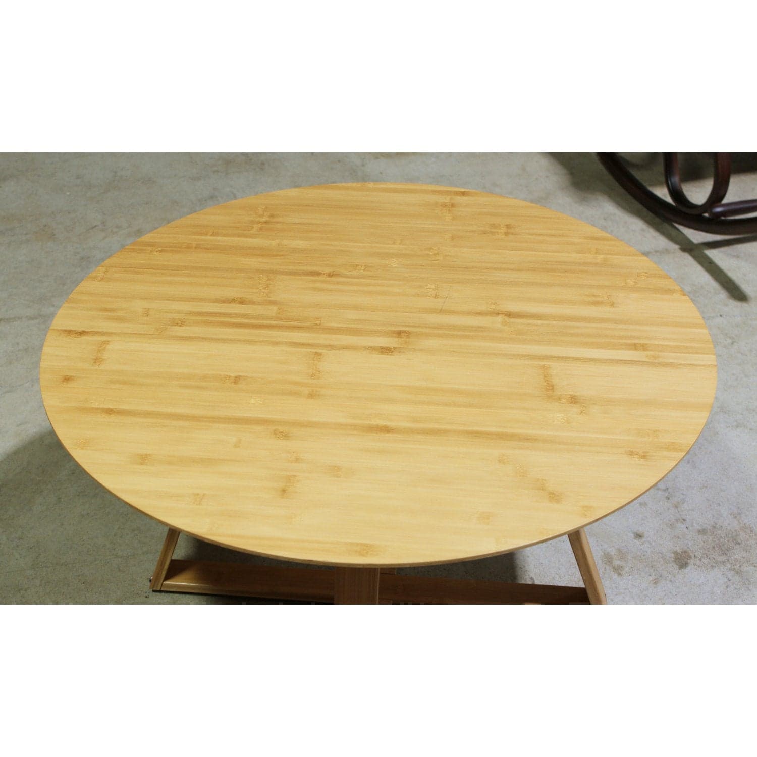 Round Bamboo Coffee Table - Light finish - Thumbnail 2