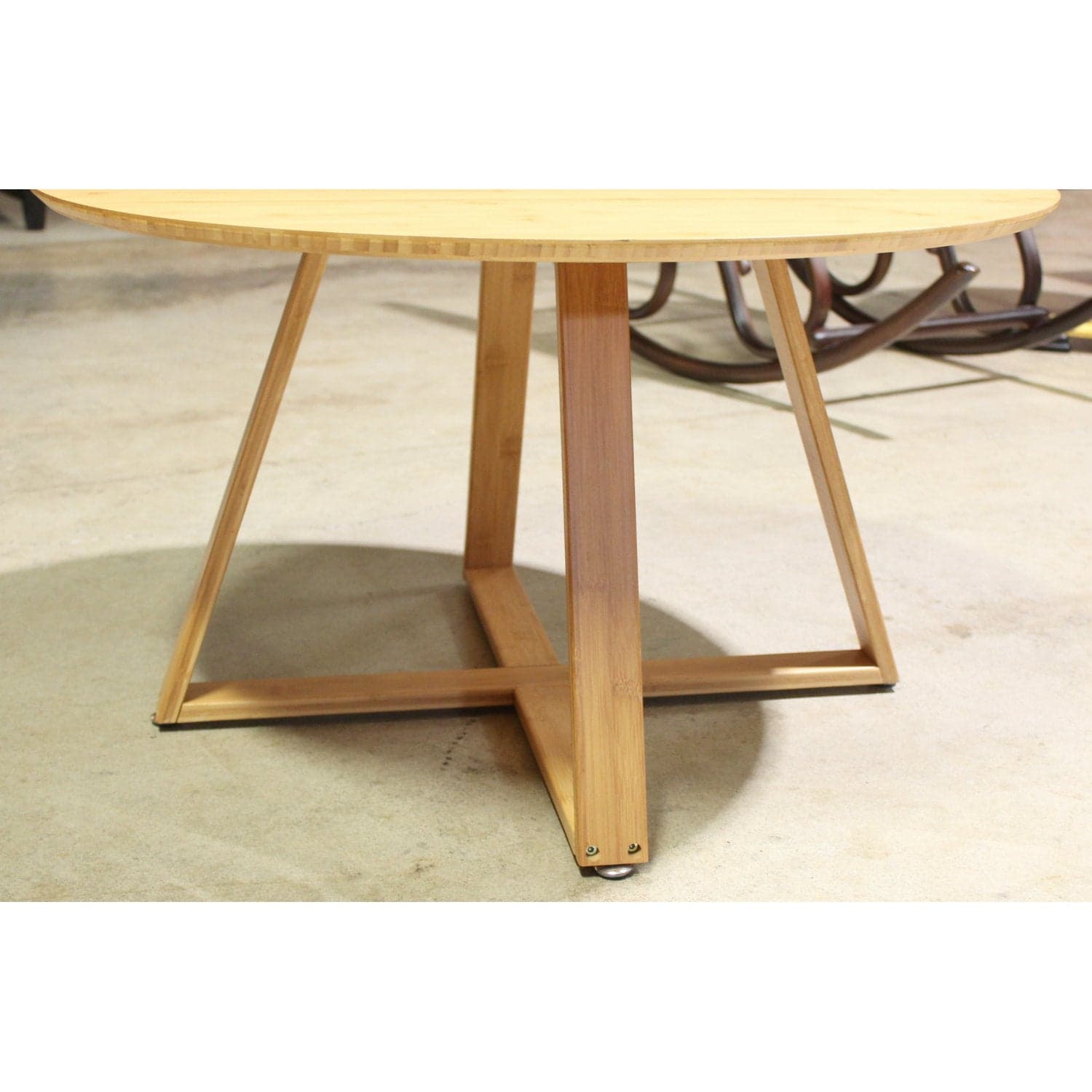 Round Bamboo Coffee Table - Light finish - Thumbnail 3