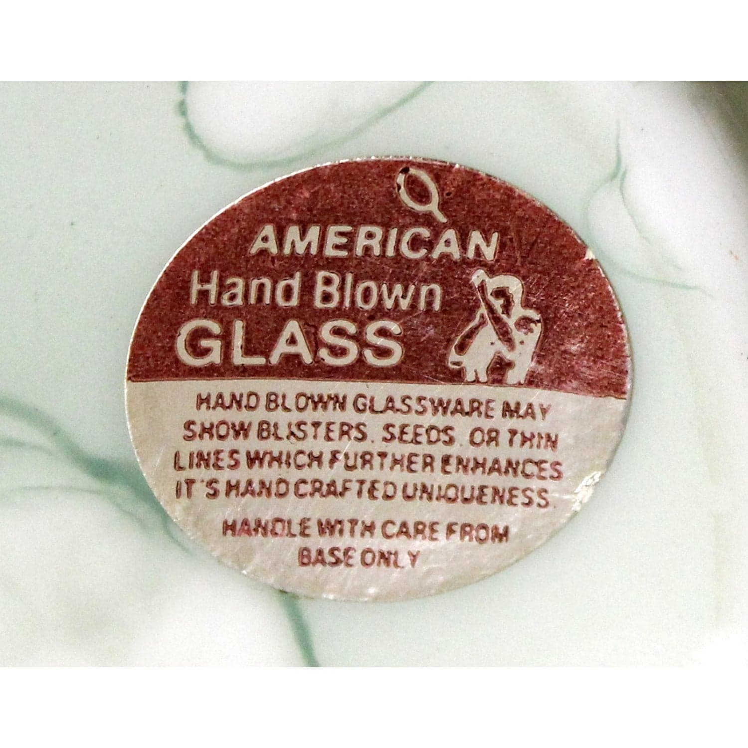 Hand Made Mint Green Glass Vase - Thumbnail 2