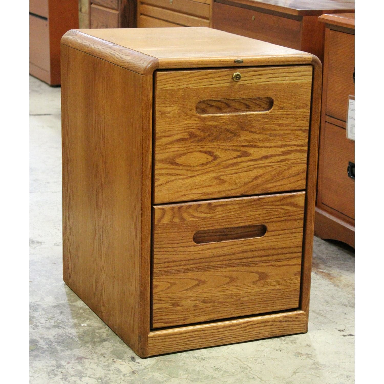 Encore 2 Drawer Honey Oak File Cabinet - Thumbnail 2