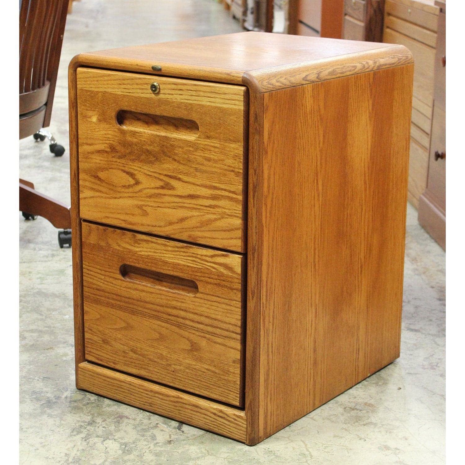 Encore 2 Drawer Honey Oak File Cabinet - Thumbnail 3