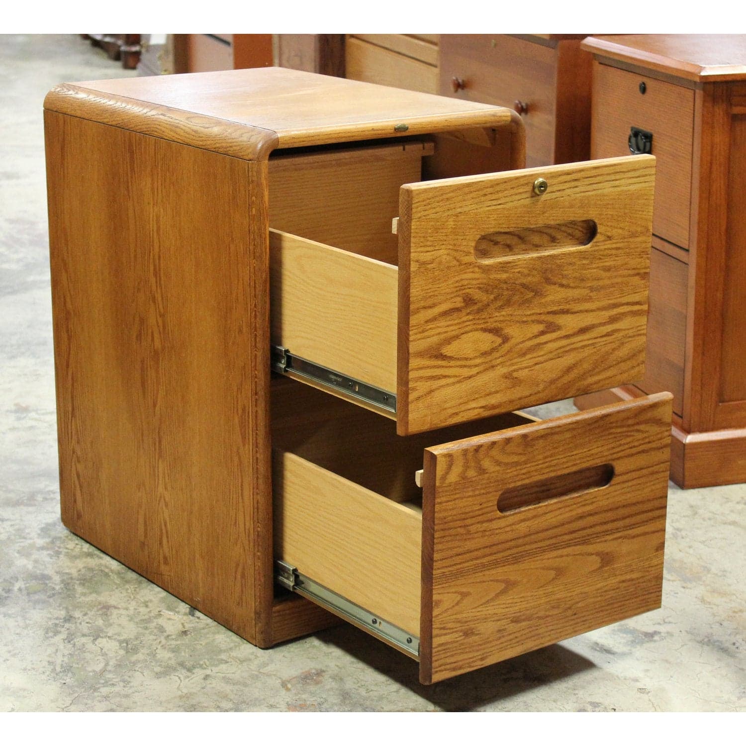 Encore 2 Drawer Honey Oak File Cabinet - Thumbnail 4