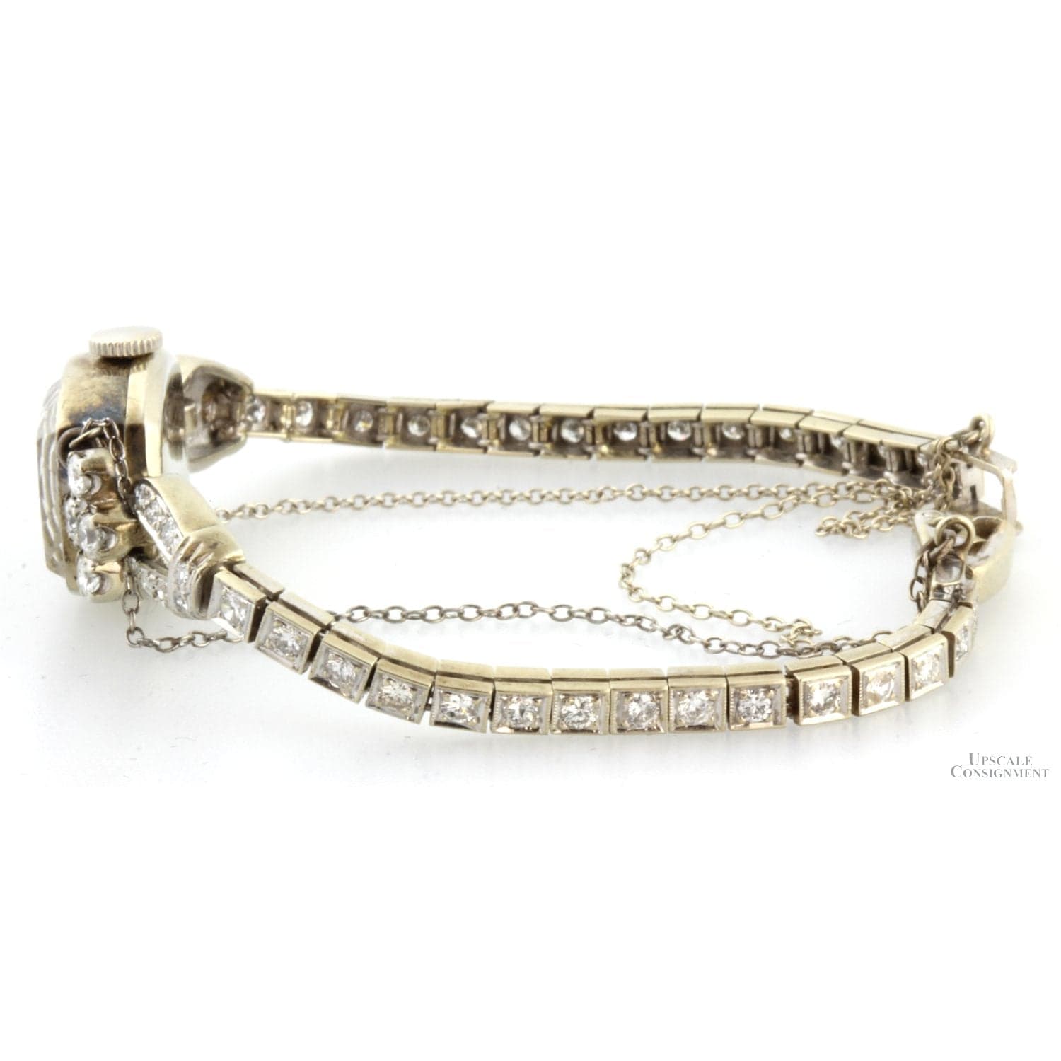 Vintage Rolex 14K White Gold 1.58ctw Diamond Cocktail Watch - Size 6 - Thumbnail 4