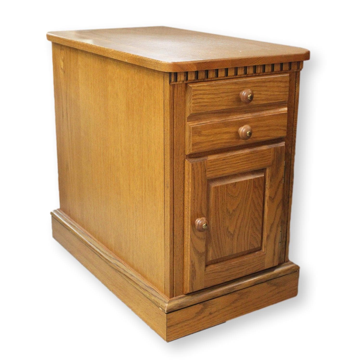 Oak End Table w/Magazine Rack - Honey