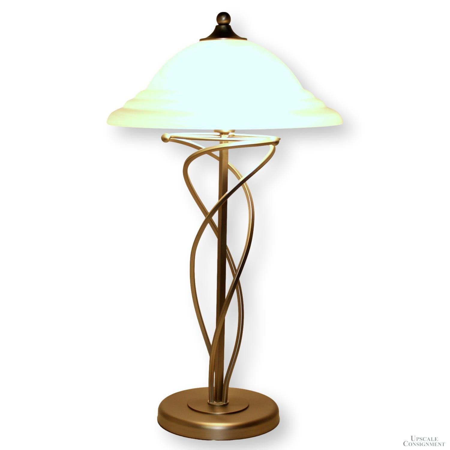 Metal Twist Table Lamp w/Frosted Glass Shade - Thumbnail 2