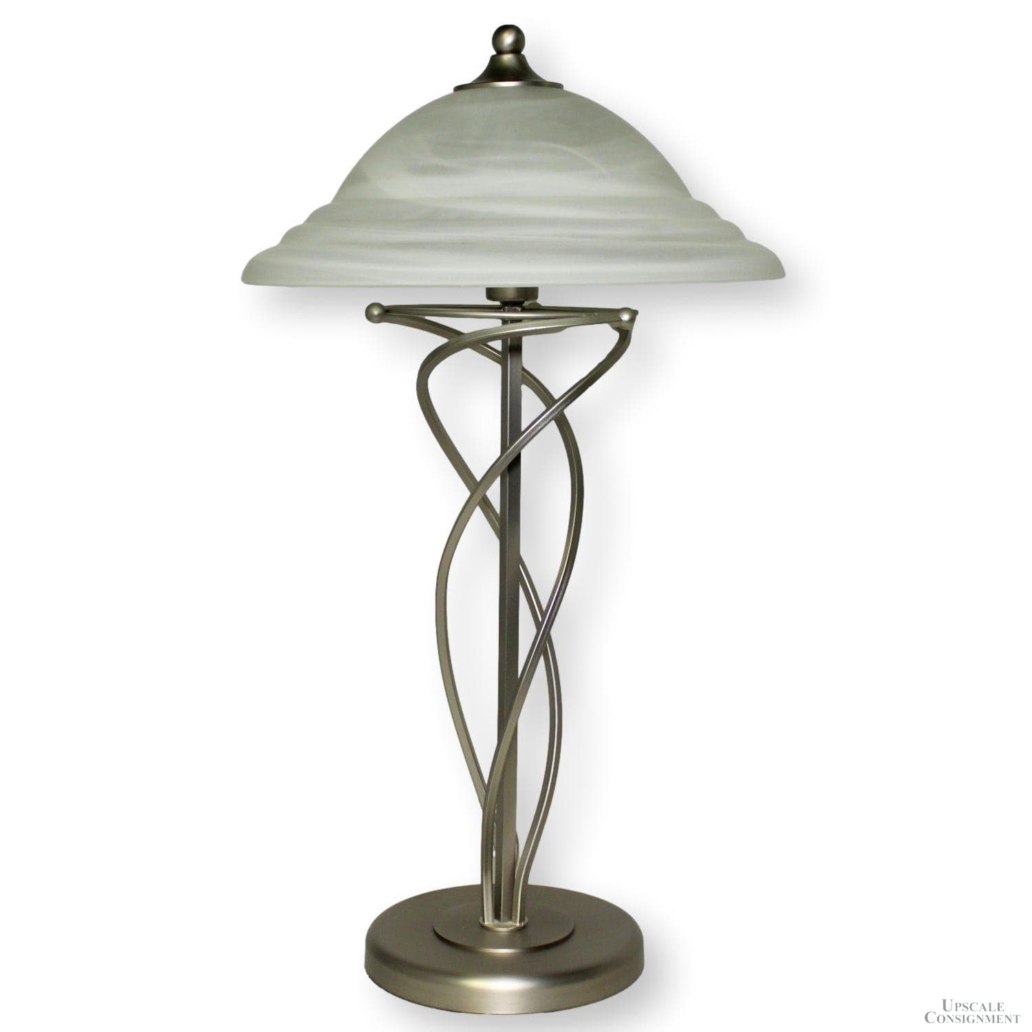 Metal Twist Table Lamp w/Frosted Glass Shade - Image 1