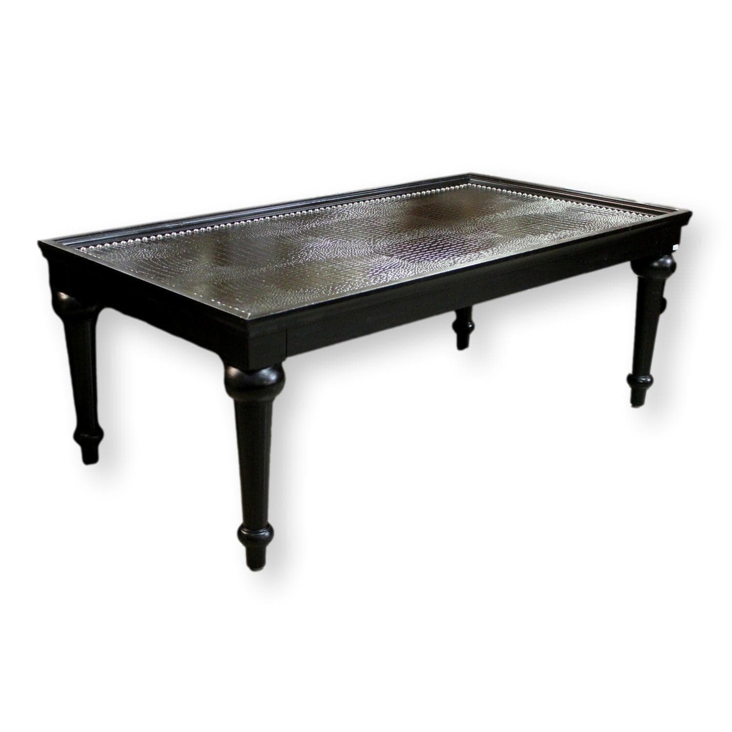 Faux Alligator Skin Coffee Table - Black - Image 1