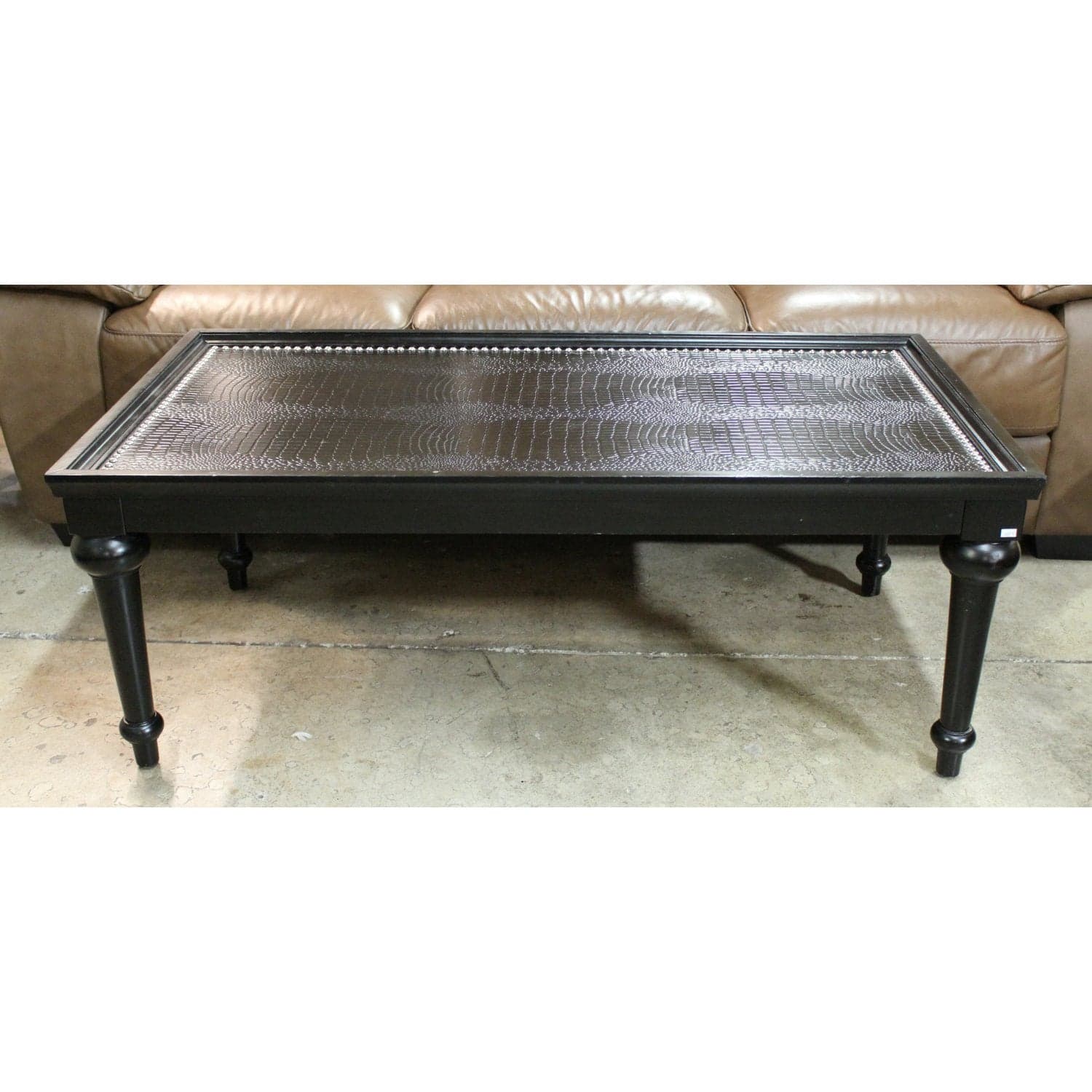 Faux Alligator Skin Coffee Table - Black - Thumbnail 2