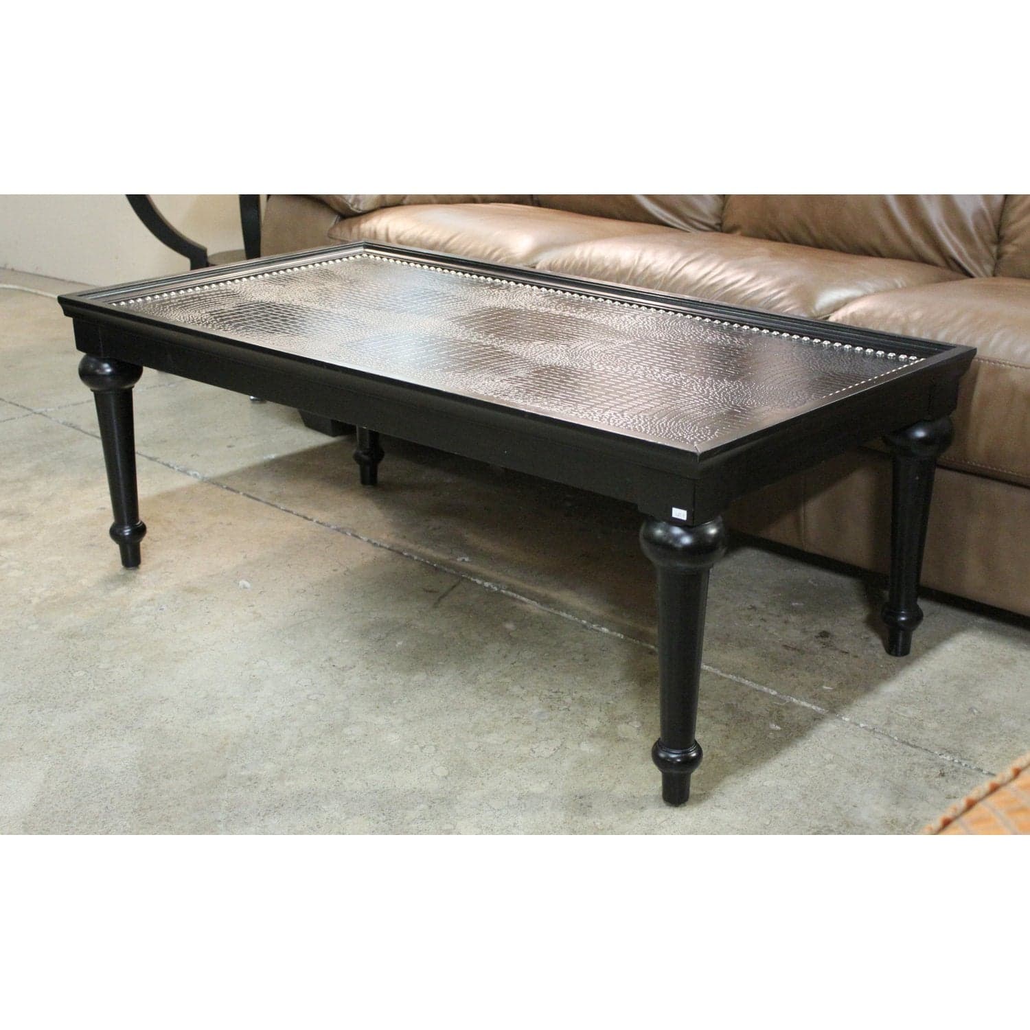 Faux Alligator Skin Coffee Table - Black - Thumbnail 3