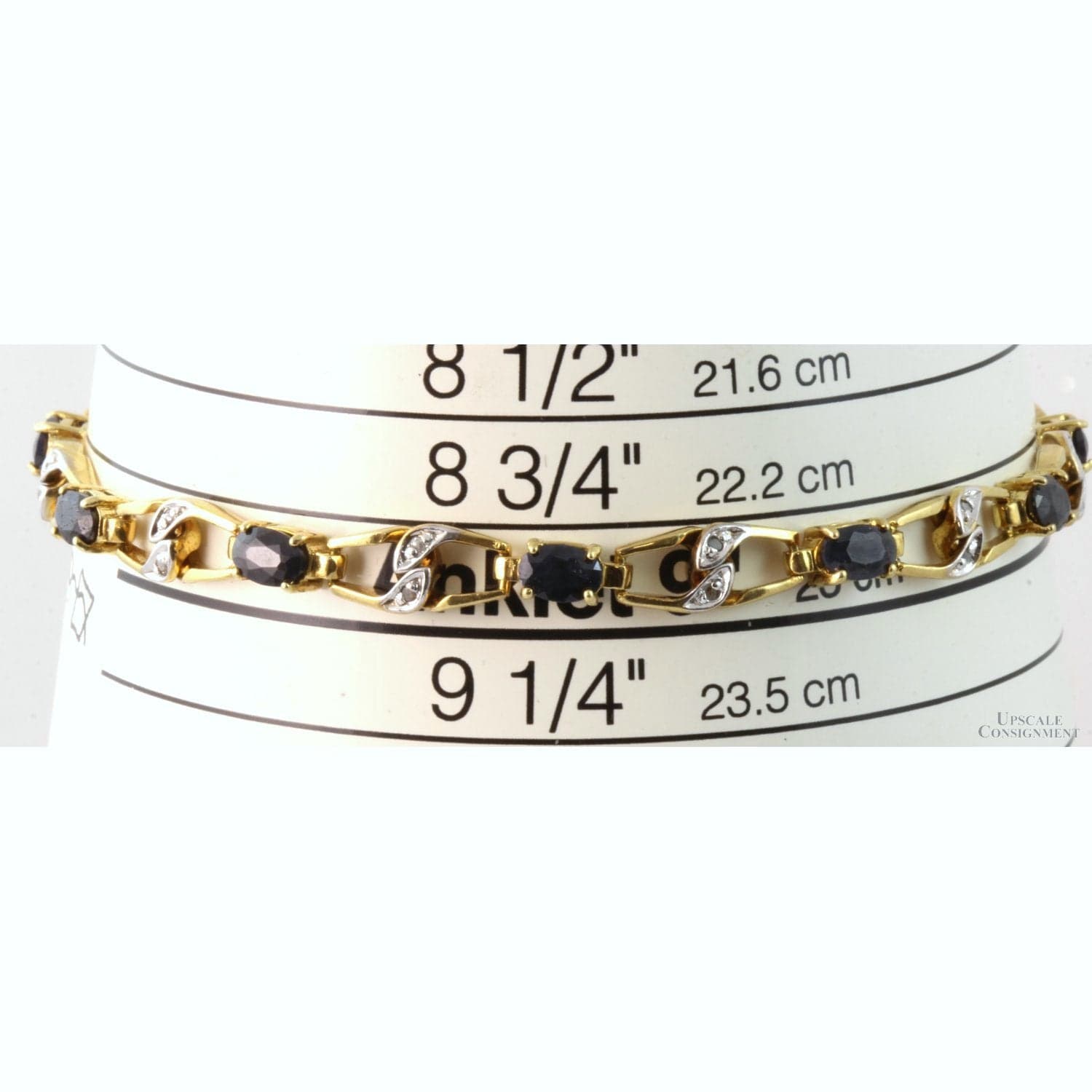 5.65ctw Sapphire Diamond 18K Gold Vermeil Bracelet - 8.5"(l) - Thumbnail 3