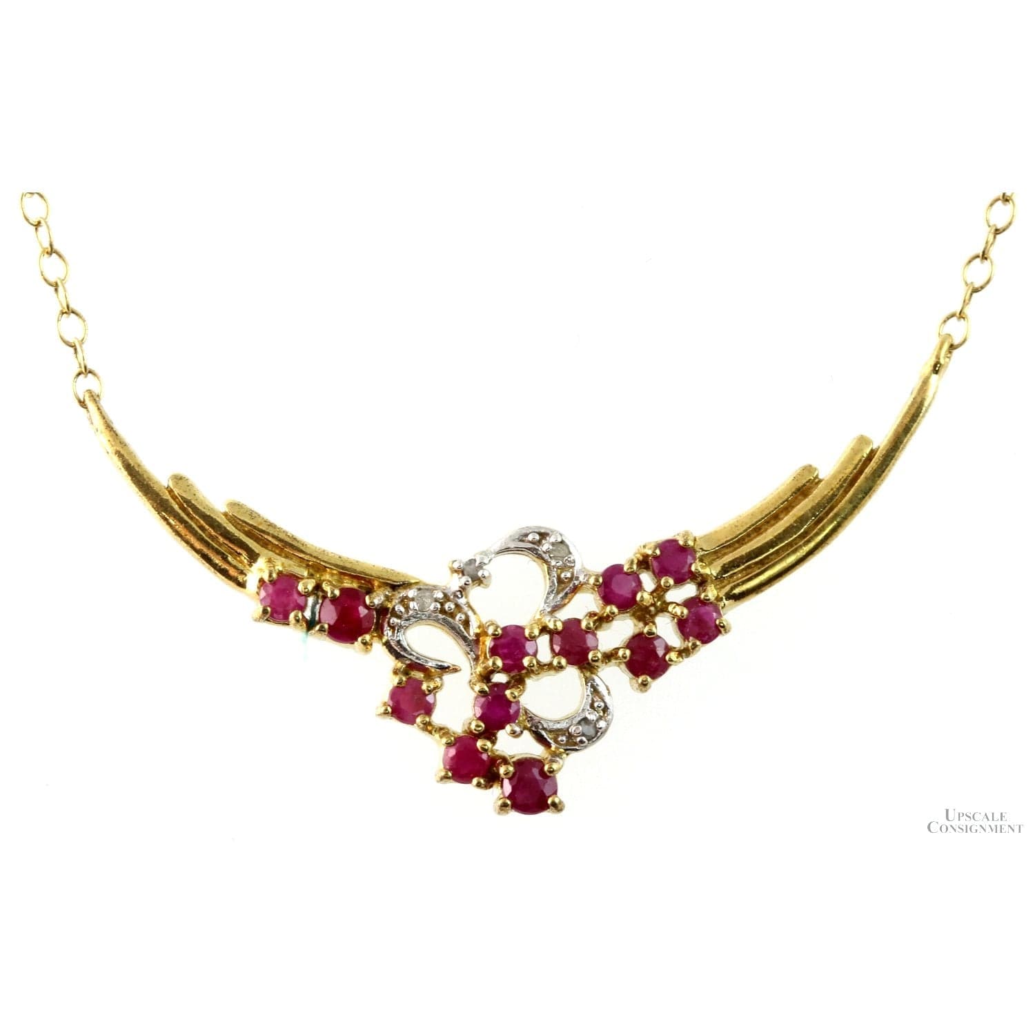 1.00ctw Ruby & Diamond 18K Gold Vermeil Necklace - 18 in - Image 1