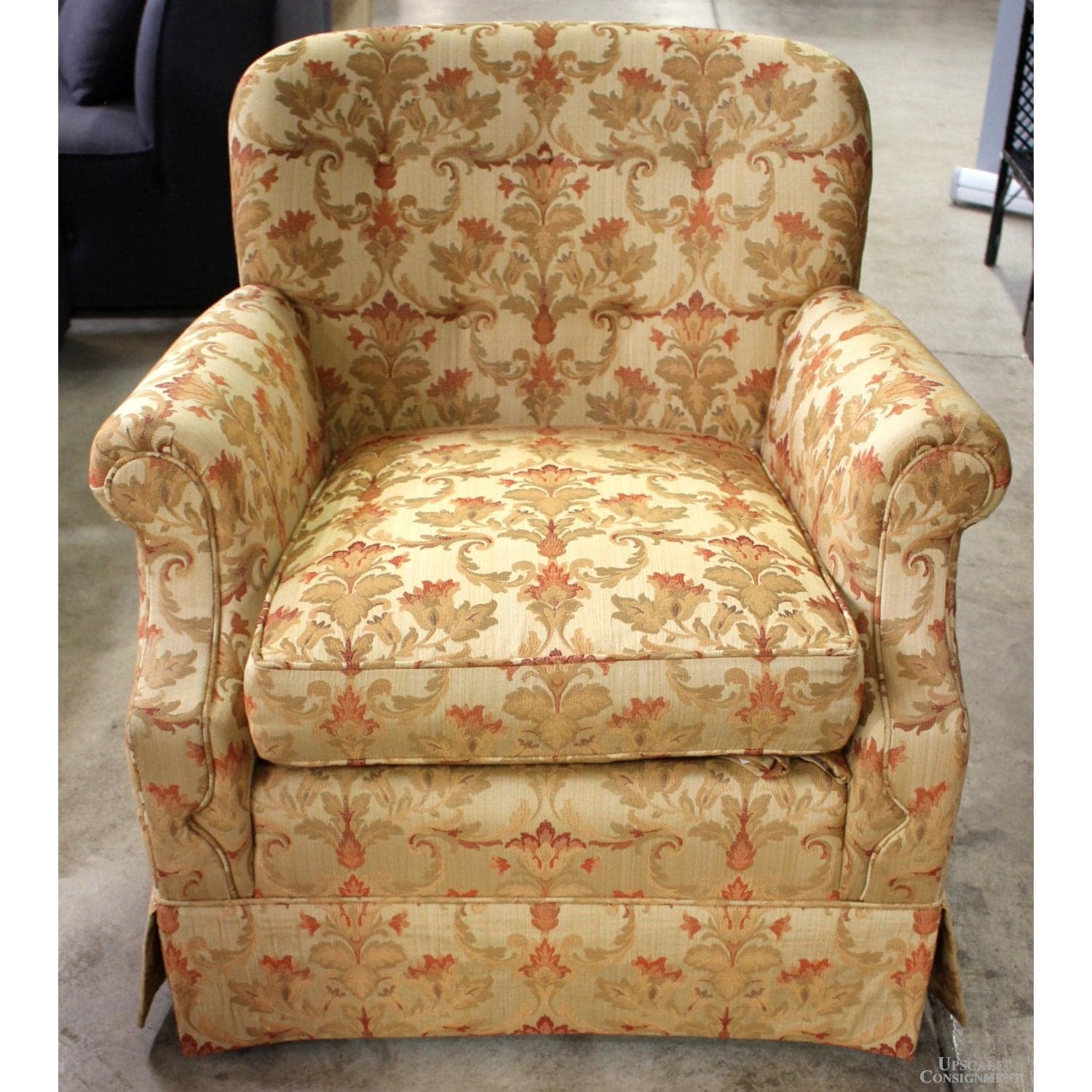 Kepler's Upholstery Gold & Red Botanical Club Chair - Multi-Color - Thumbnail 2