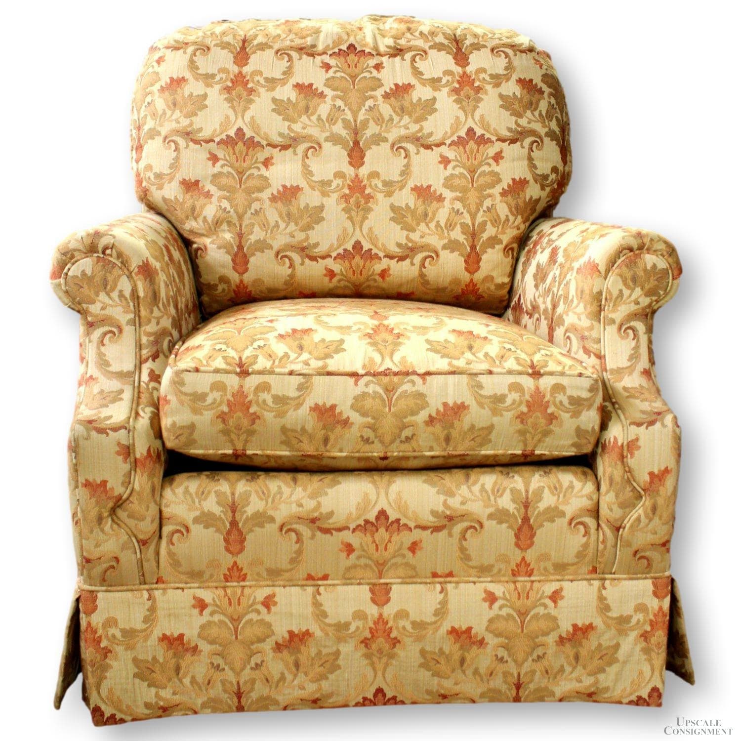 Kepler's Upholstery Gold & Red Botanical Club Chair - Multi-Color - Image 1