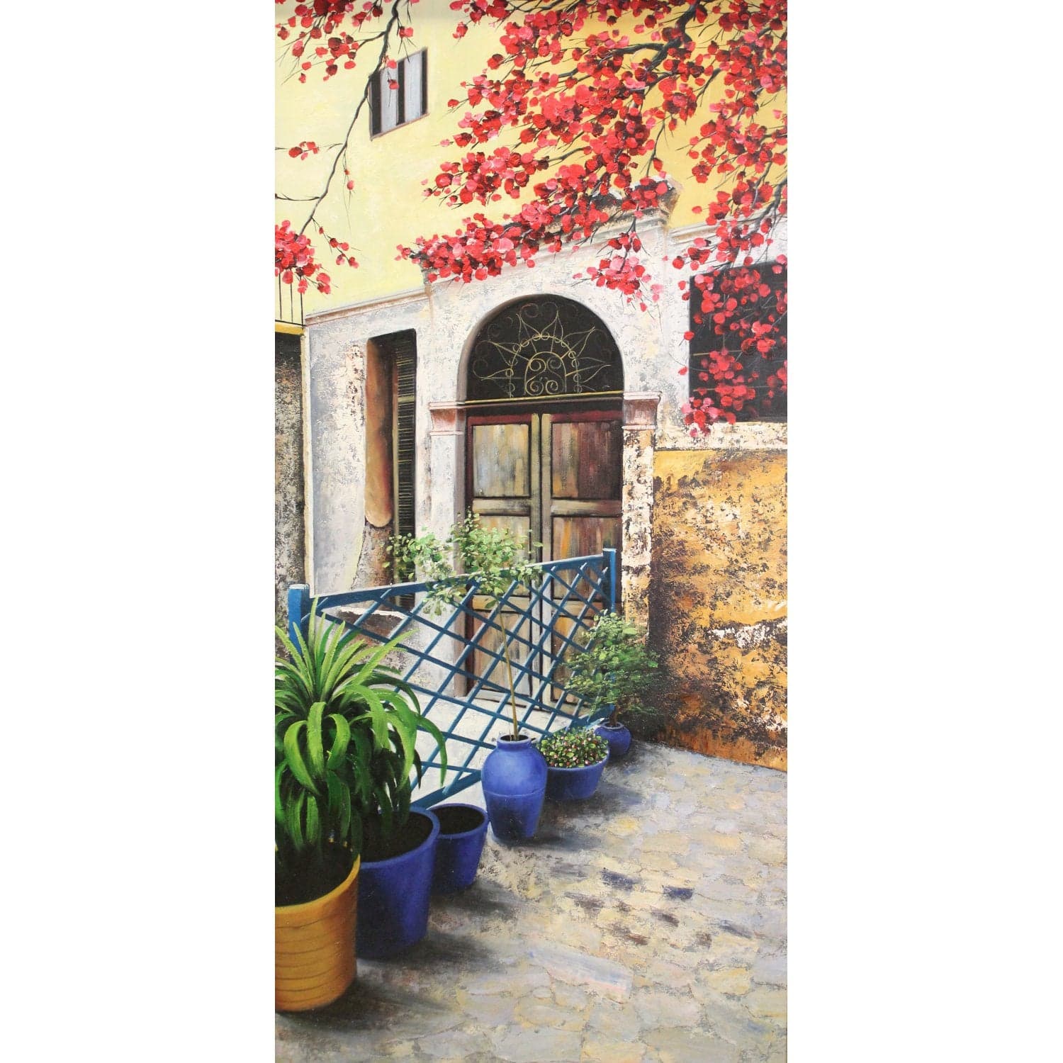 68'' x 38'' Framed Artwork 'Bouganvillas in Greece' - Thumbnail 2