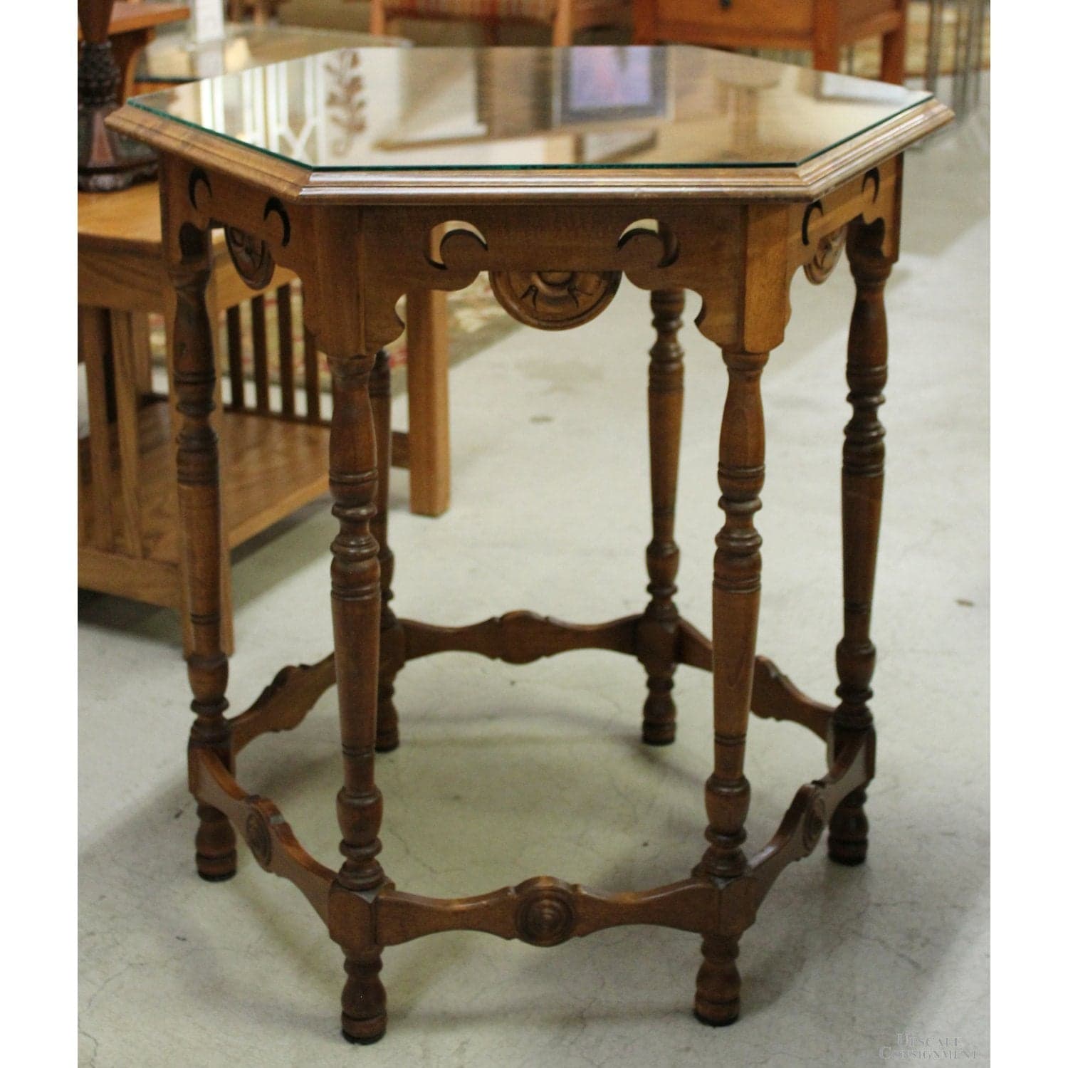 Burlwood 6-Sided Accent Table - Thumbnail 2