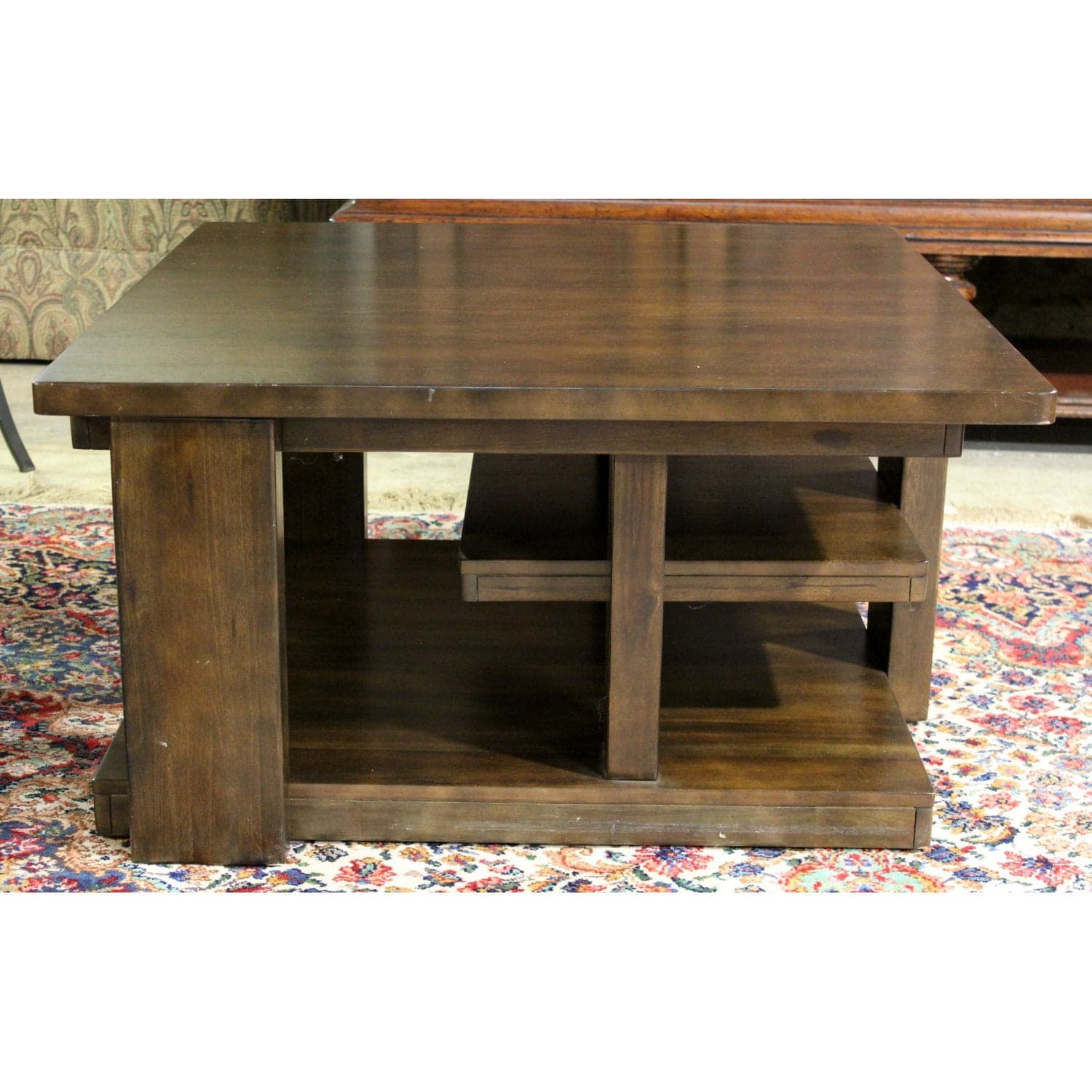 Ashley Tiered Square Coffee Table - Dark Brown - Thumbnail 2