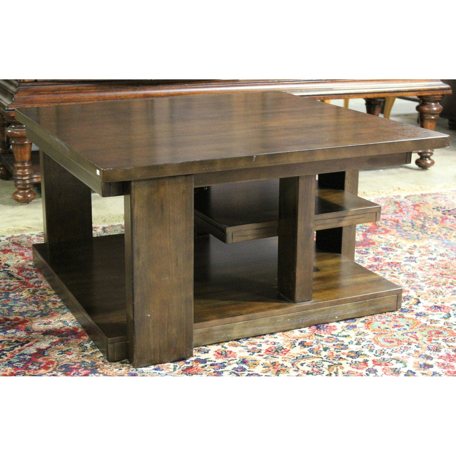 Ashley Tiered Square Coffee Table - Dark Brown - Thumbnail 3