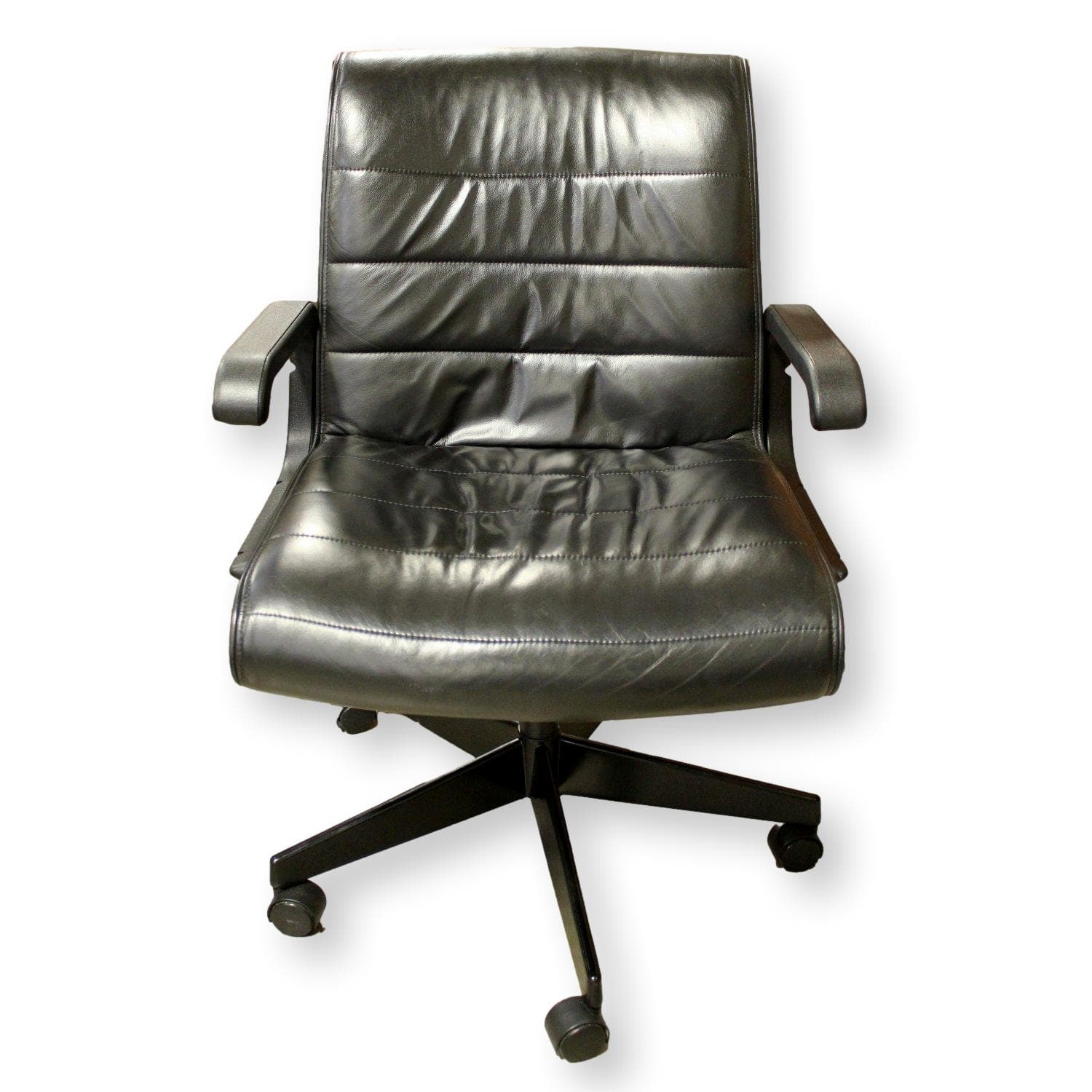 Knoll 'Sapper' Leather Executive Office Chair - Black - Image 1