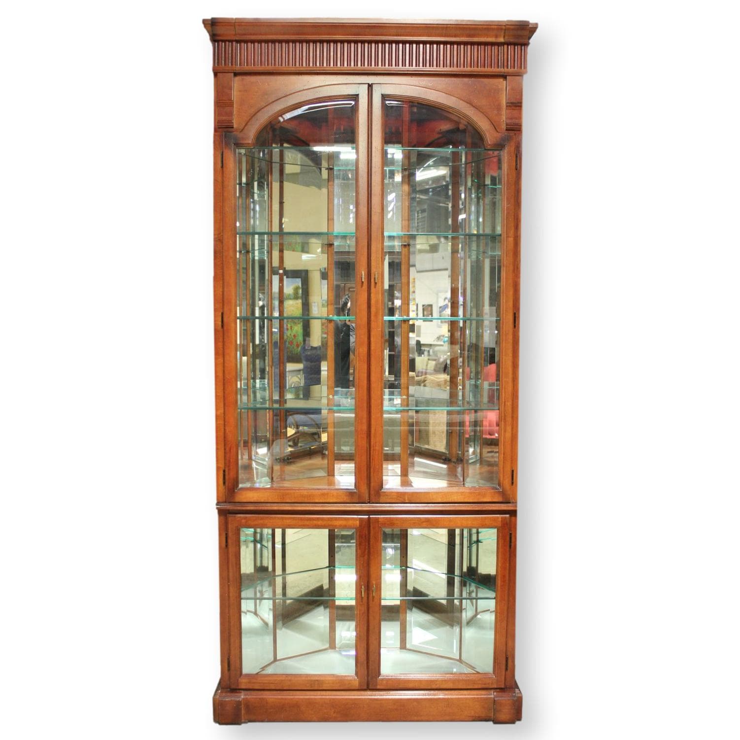 Pulaski 2pc. Curio Cabinet w/Curved Mirrored Back - Image 1