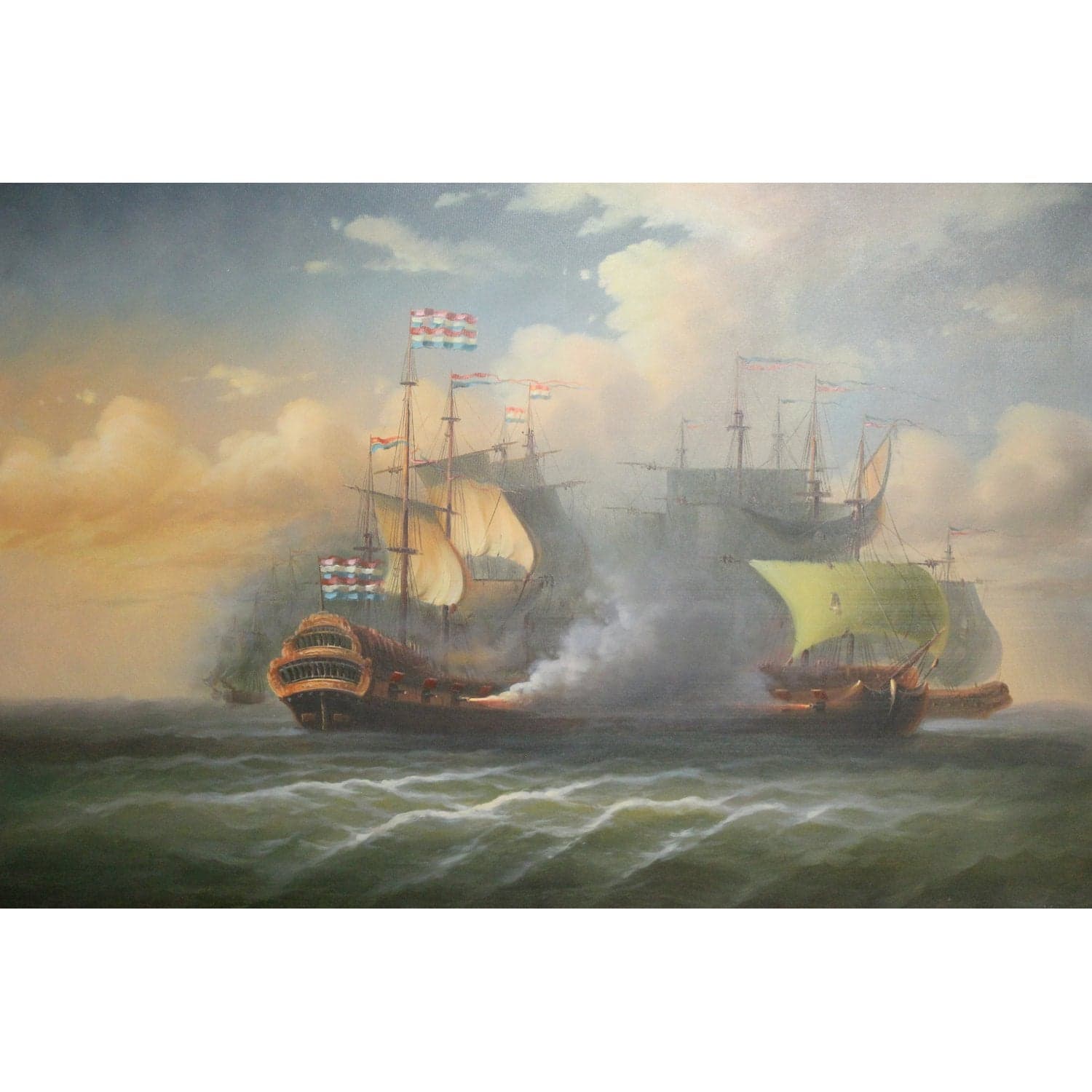 Framed Oil - Dutch Armada Battle - Thumbnail 2