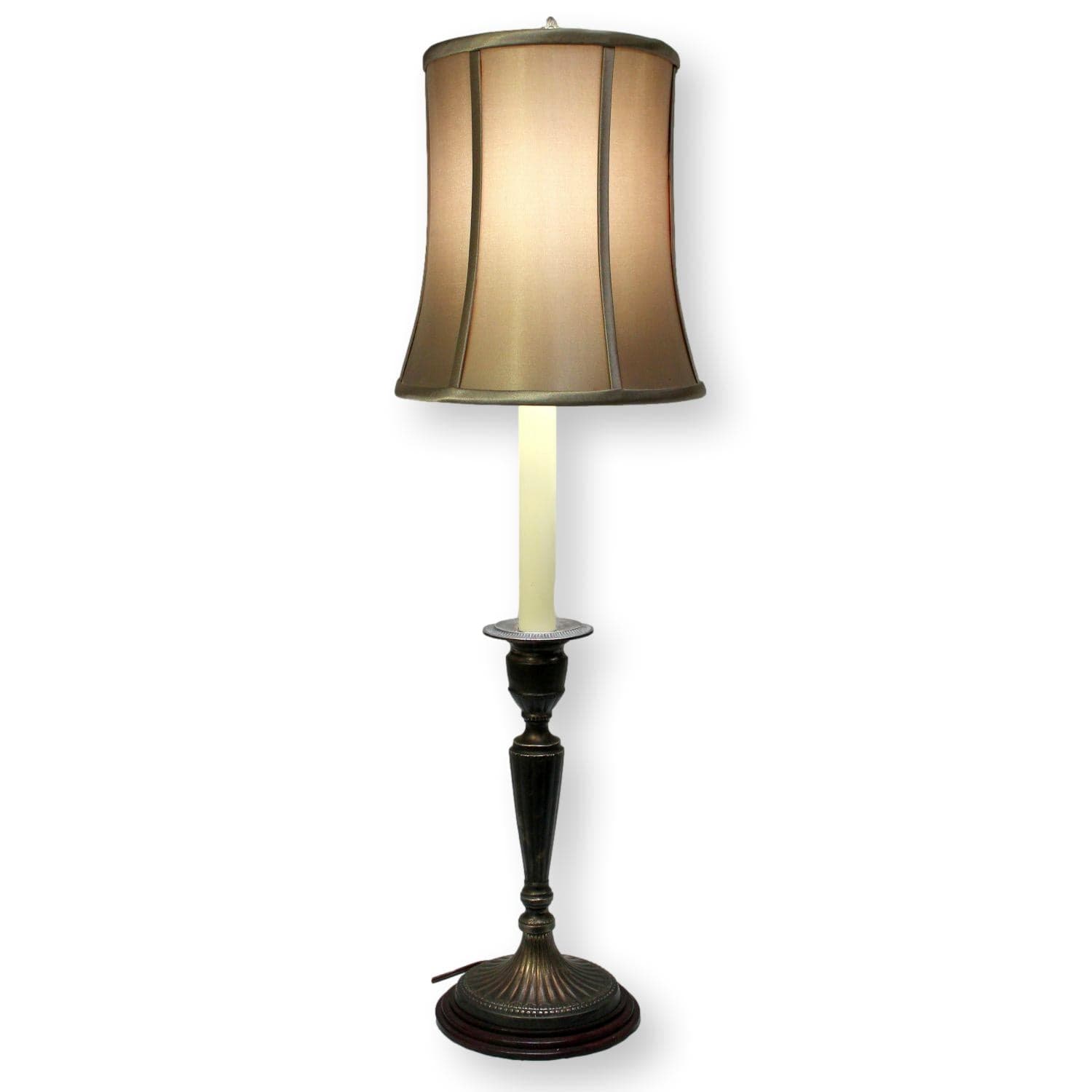 Pair of Barbara Cosgrove Silver Finish Candlestick Lamps - Thumbnail 2