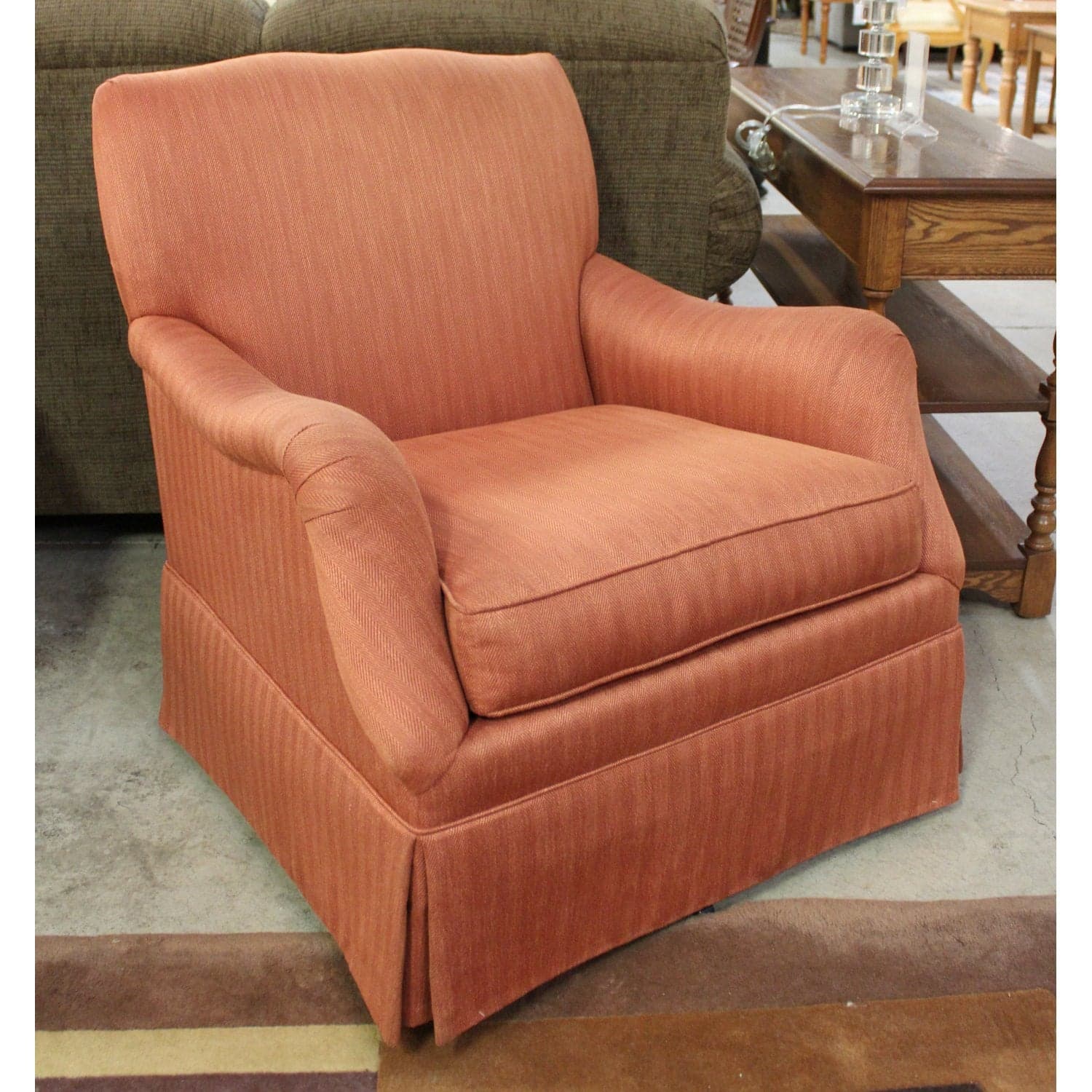 Sherrill Pale Orange Swivel Rocking Chair - Orange - Thumbnail 2