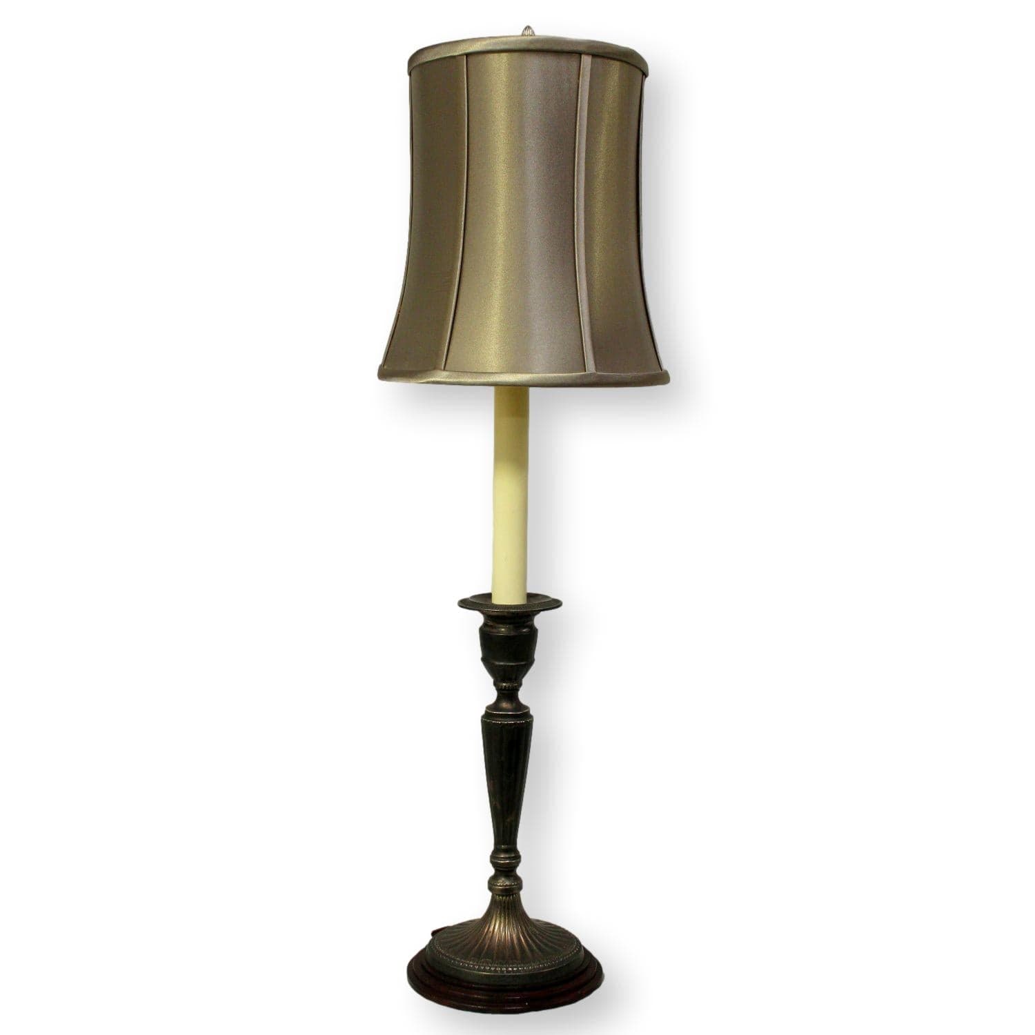 Pair of Barbara Cosgrove Silver Finish Candlestick Lamps - Thumbnail 3