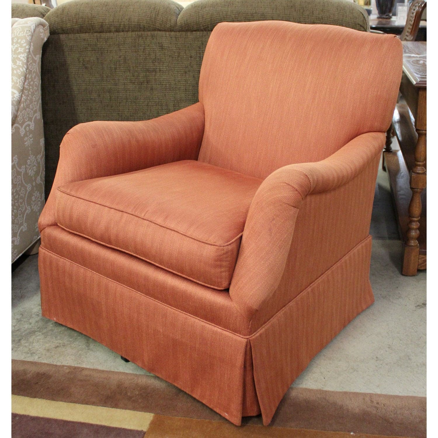 Sherrill Pale Orange Swivel Rocking Chair - Orange - Thumbnail 3