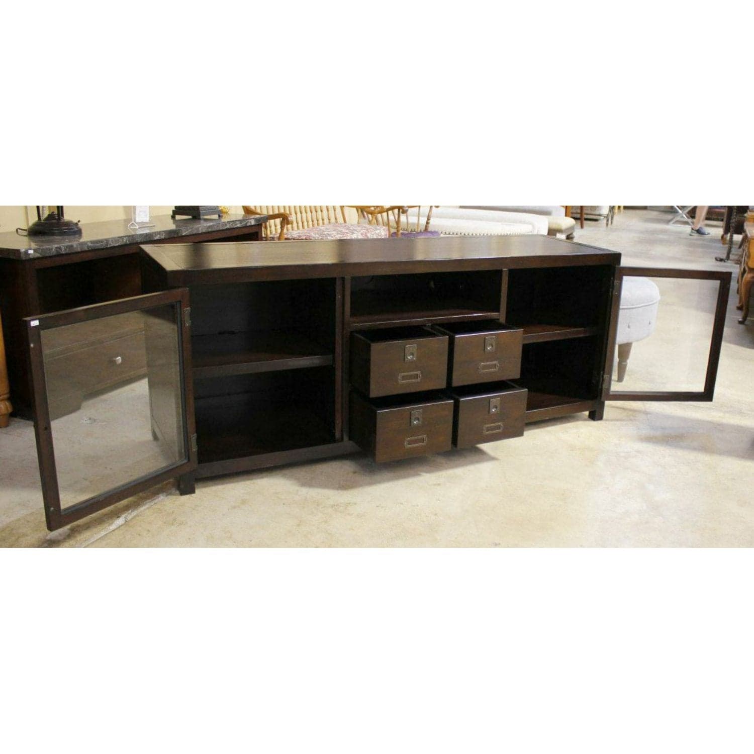Pottery Barn 'Rhys' Media Console - Dark Brown - Thumbnail 3