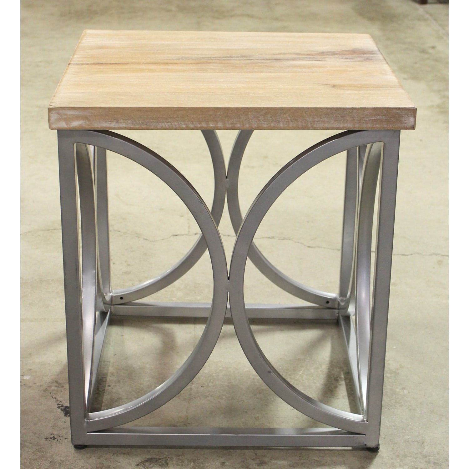 Wood Top, Steel Base End Table - Thumbnail 2