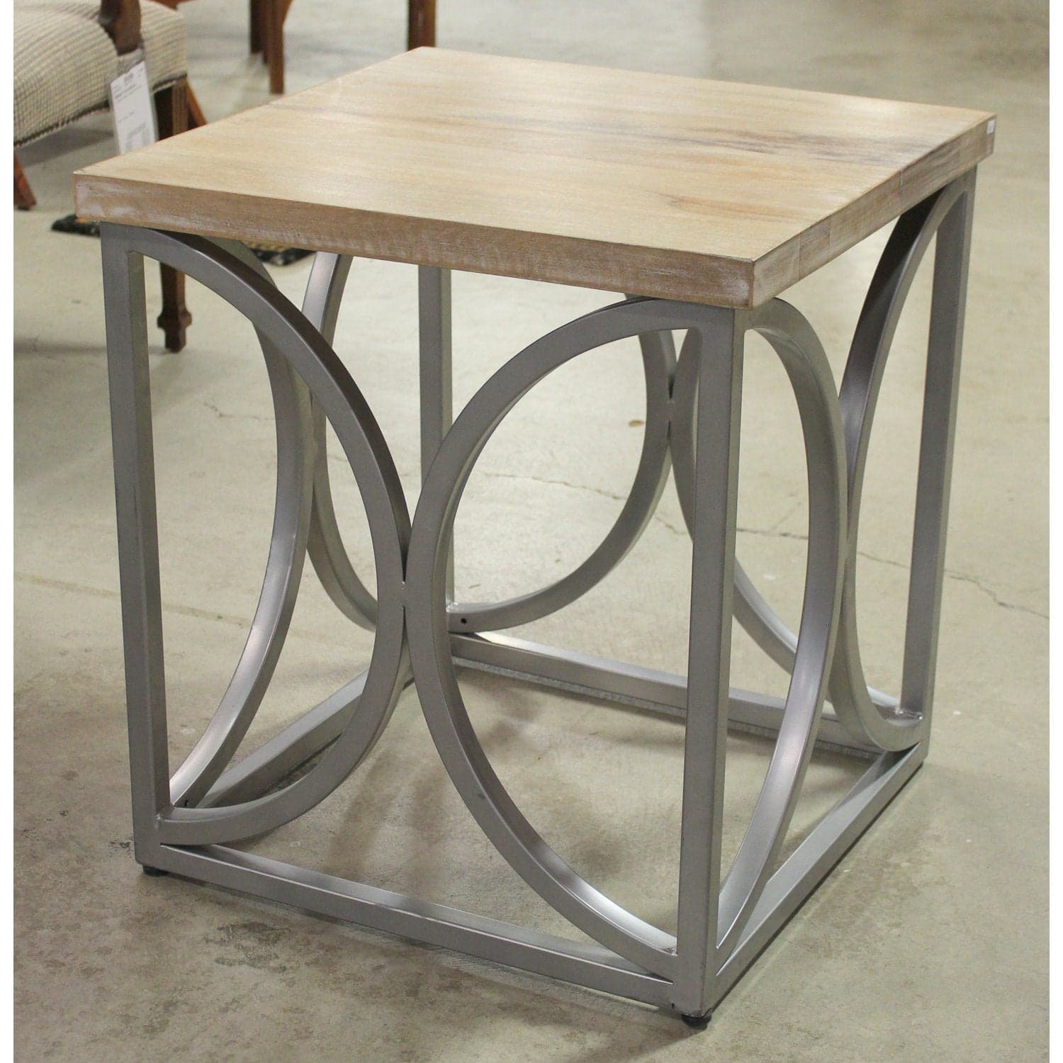 Wood Top, Steel Base End Table - Thumbnail 3