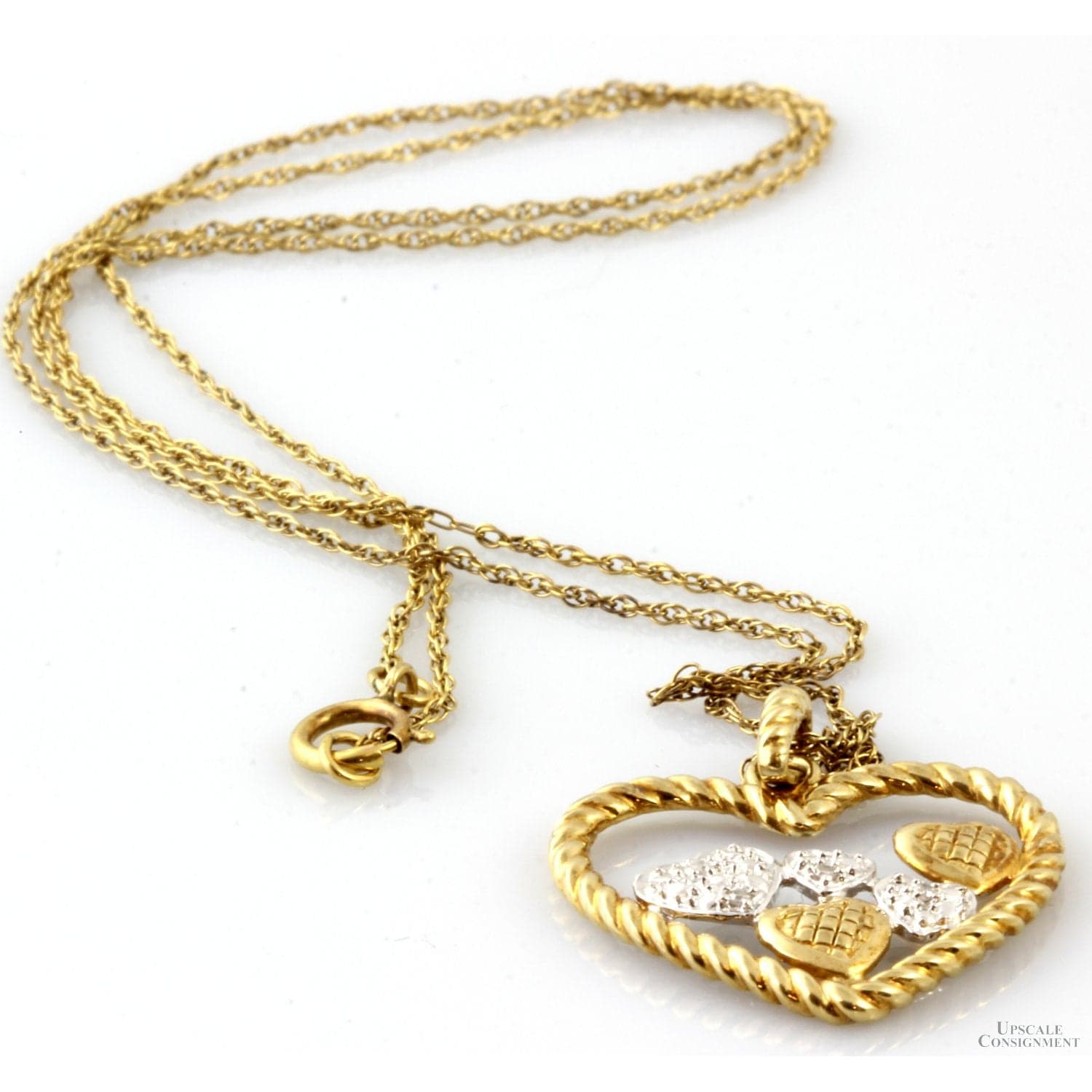 10K Gold & Diamond Heart Pendant & 14K Gold-Filled Chain - 18 in - Thumbnail 2