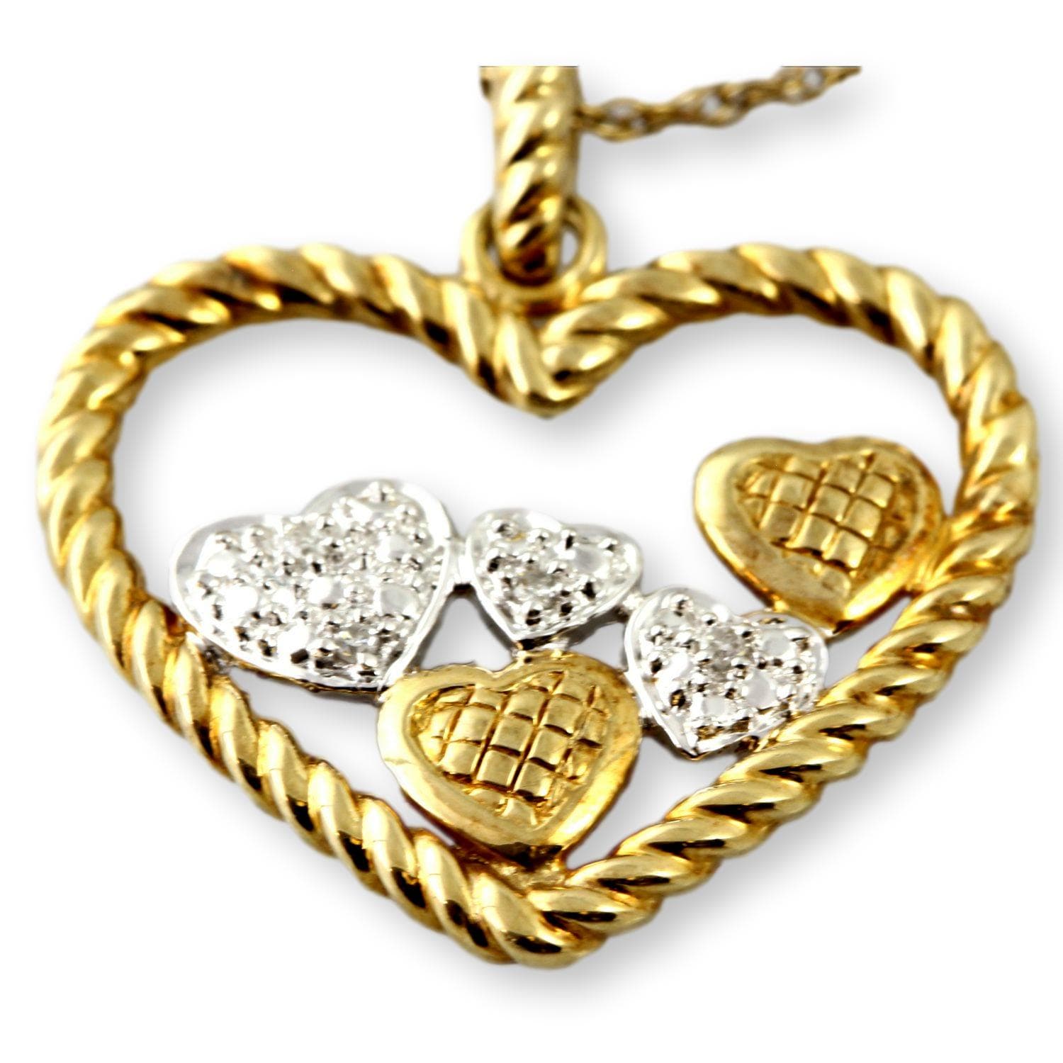 10K Gold & Diamond Heart Pendant & 14K Gold-Filled Chain - 18 in - Thumbnail 3