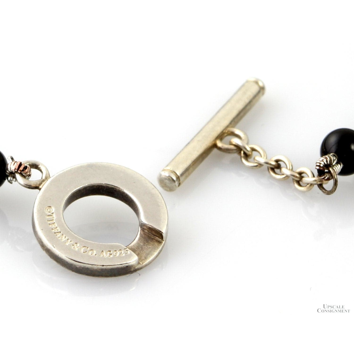 Tiffany & Co. Black Onyx Bead Sterling Silver Toggle Bracelet - 7.5 in. - Thumbnail 3