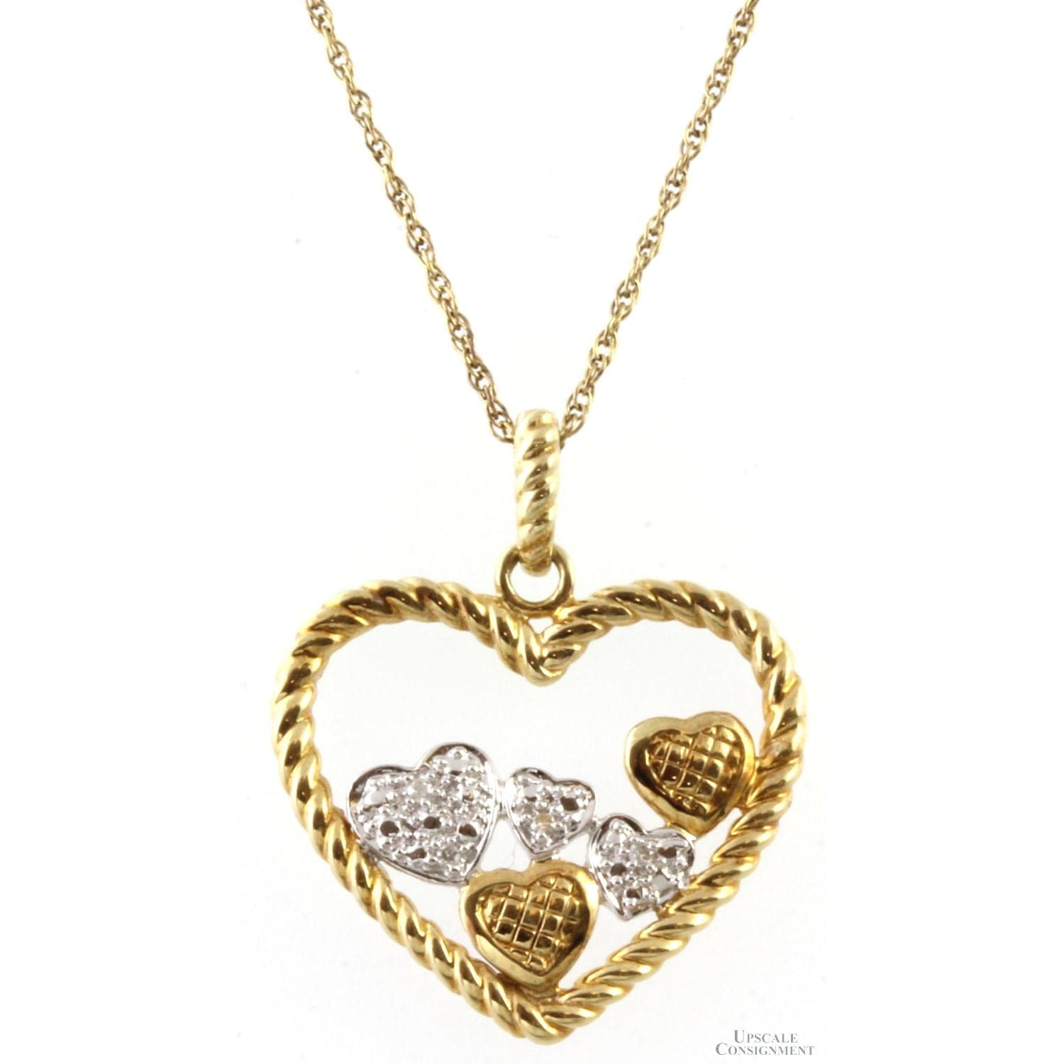 10K Gold & Diamond Heart Pendant & 14K Gold-Filled Chain - 18 in - Image 1