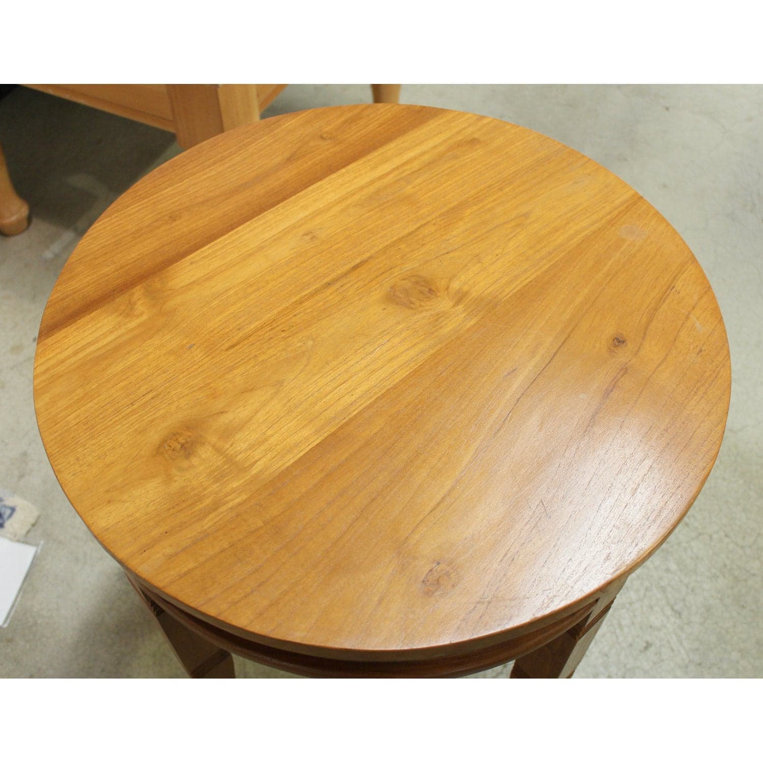 Round Solid Teak End Table - Thumbnail 3