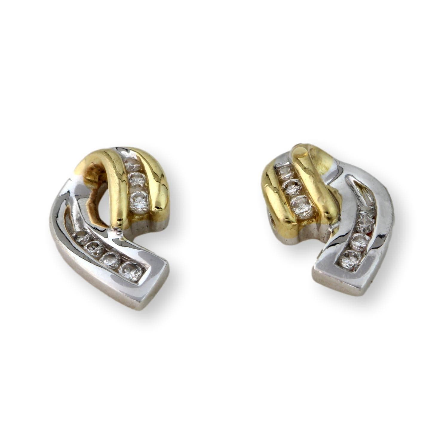.14ctw Diamond 14K Yellow & White Gold Stud Earrings - Image 1